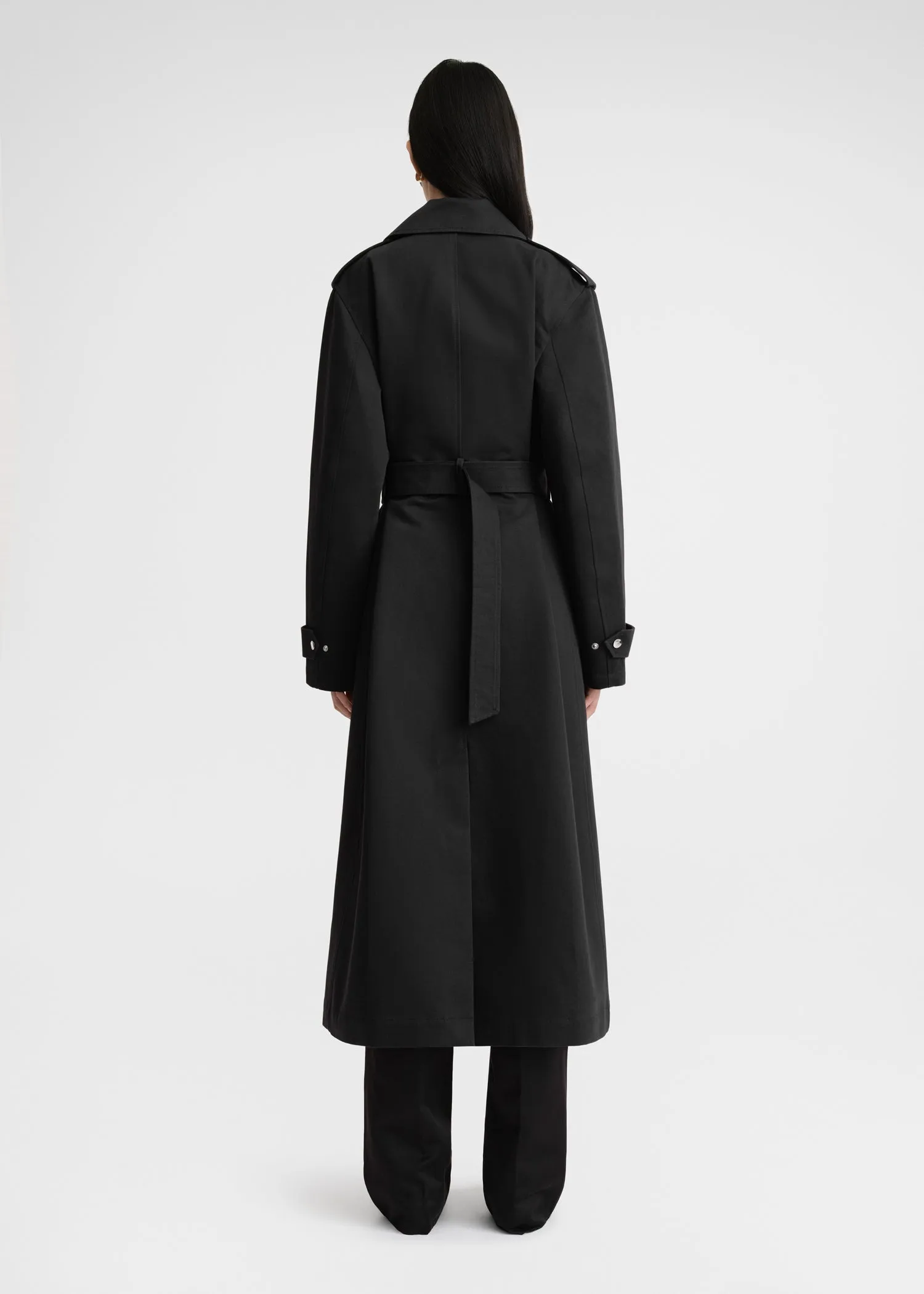 Cotton biker trench black sold by Toteme product image thumbnail 3