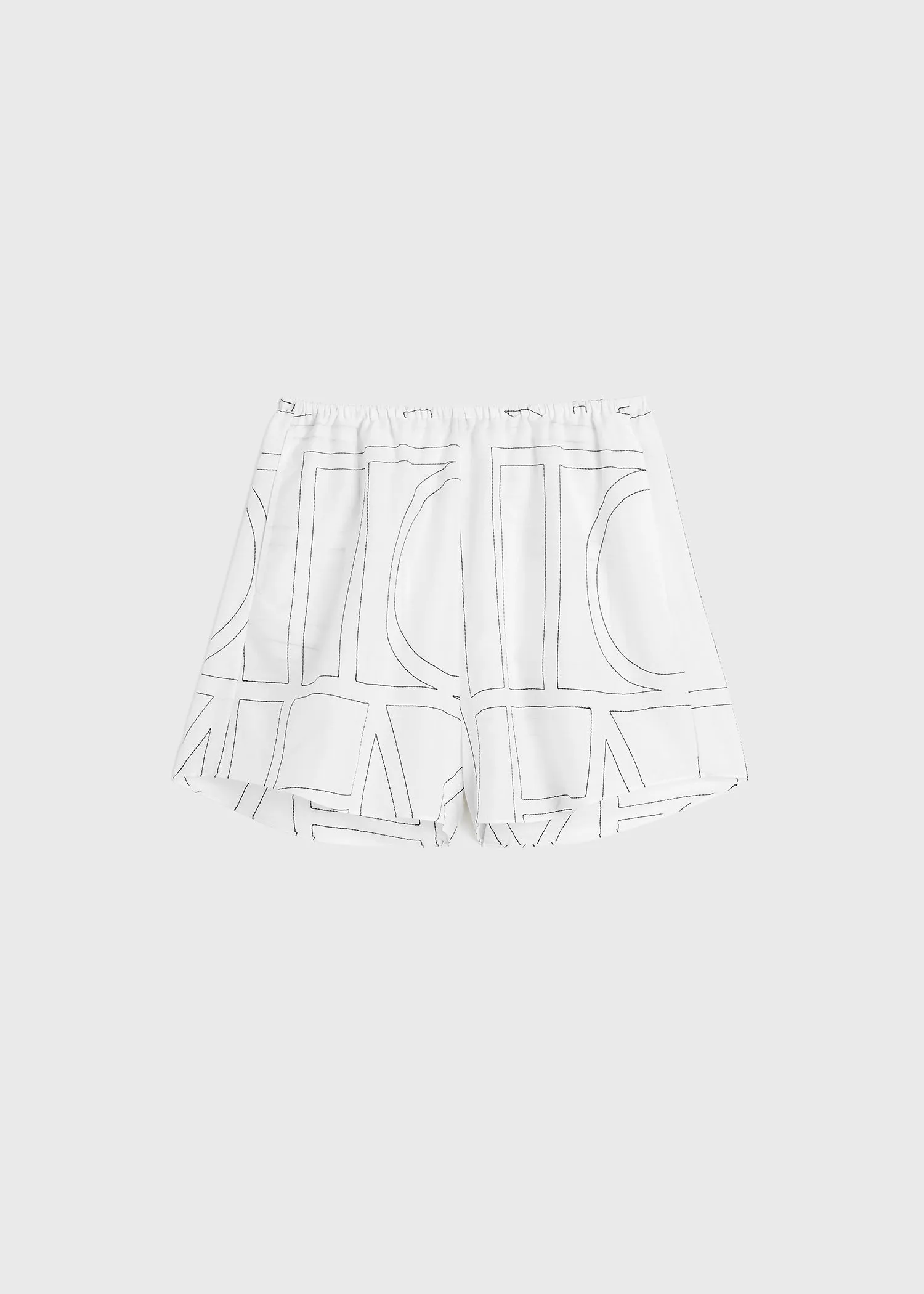 Monogram cotton pj shorts white/black sold by Toteme product image thumbnail 5