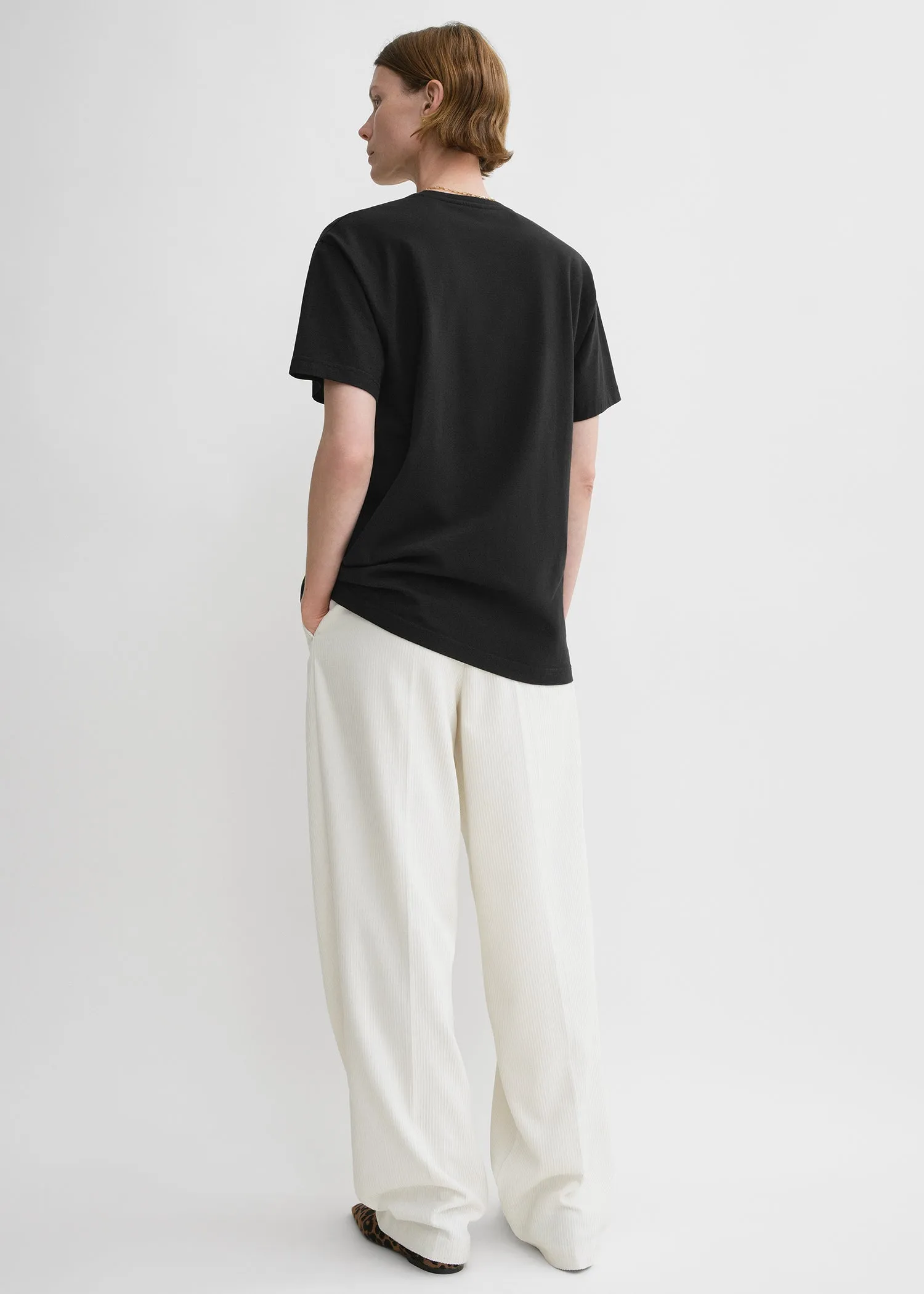 Straight cotton tee black sold by Toteme product image thumbnail 3