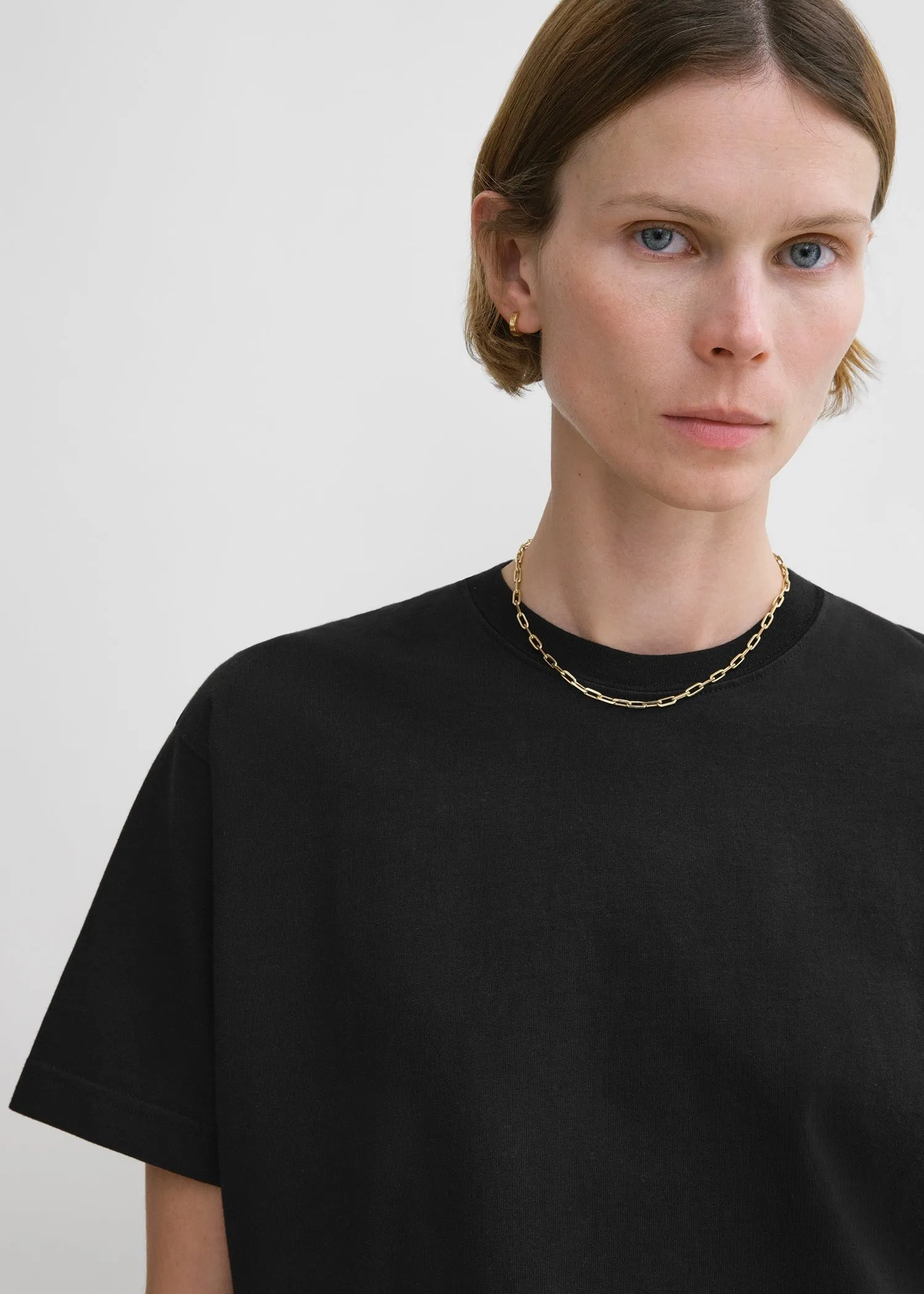 Straight cotton tee black sold by Toteme product image thumbnail 4