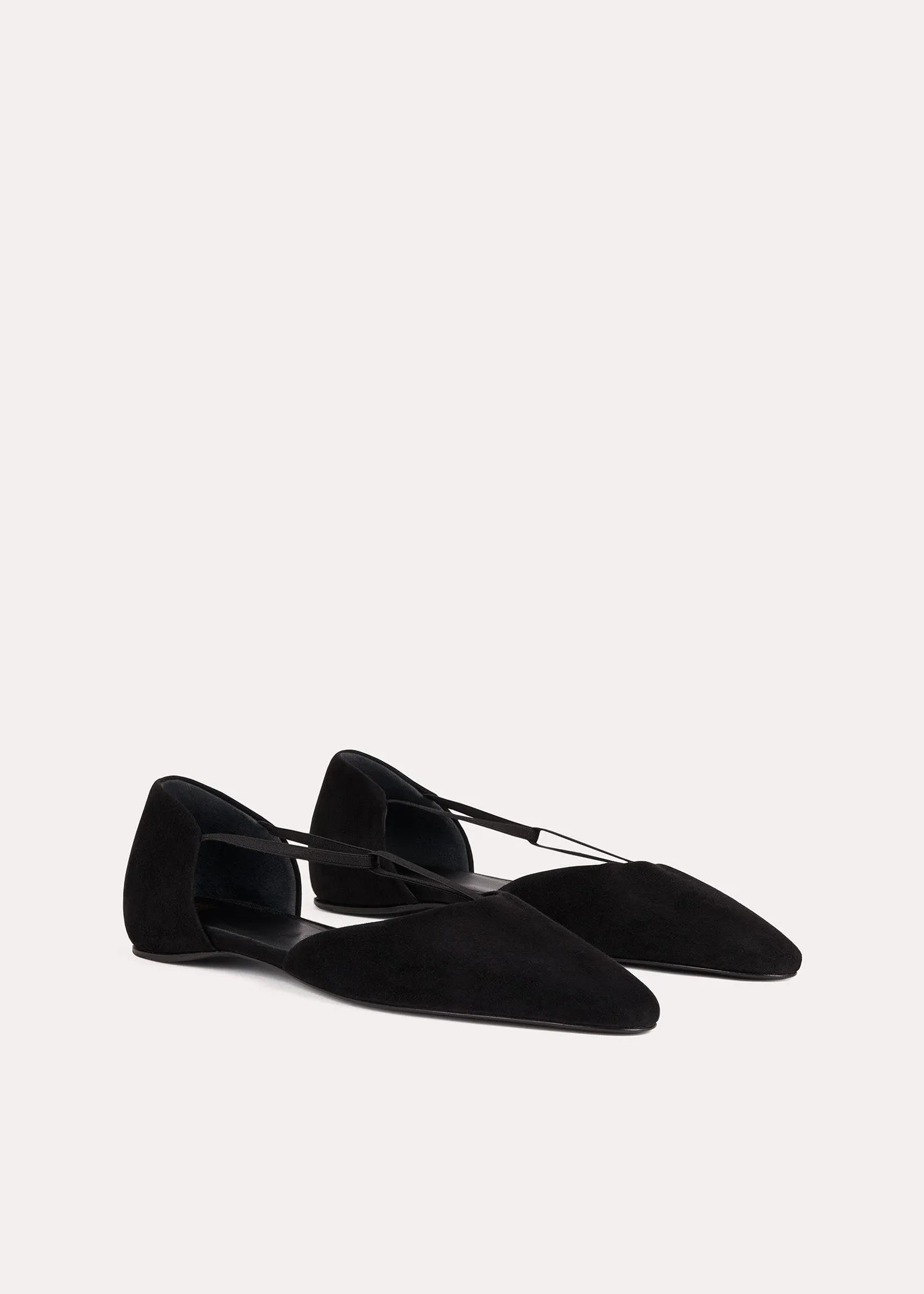 The Suede T-Strap Flat black sold by Toteme product image thumbnail 3