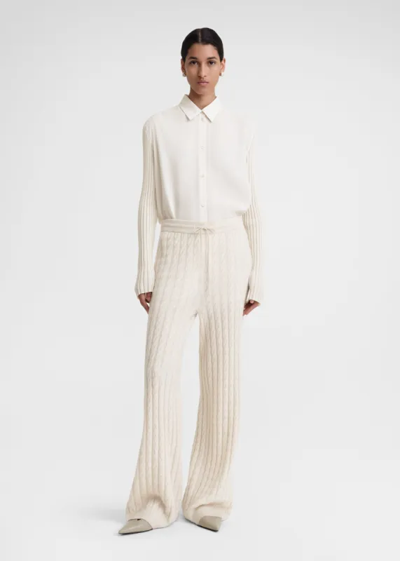 Cable knit trousers snow sold by Toteme