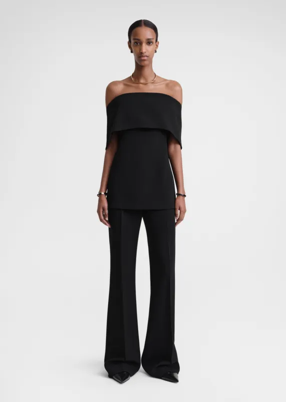 Off-shoulder evening top black made by Toteme