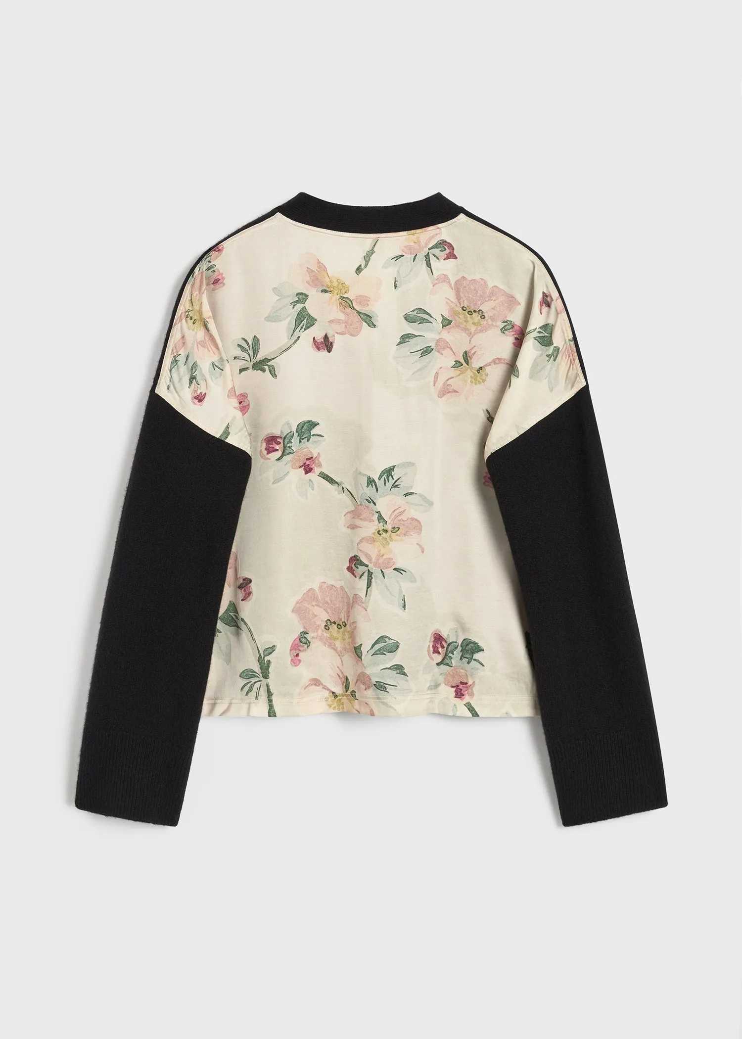 Boxy satin-back cardigan black sold by Toteme product image thumbnail 5