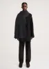 Embroidered monogram wool cashmere scarf black sold by Toteme