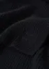Embroidered monogram wool cashmere scarf black sold by Toteme