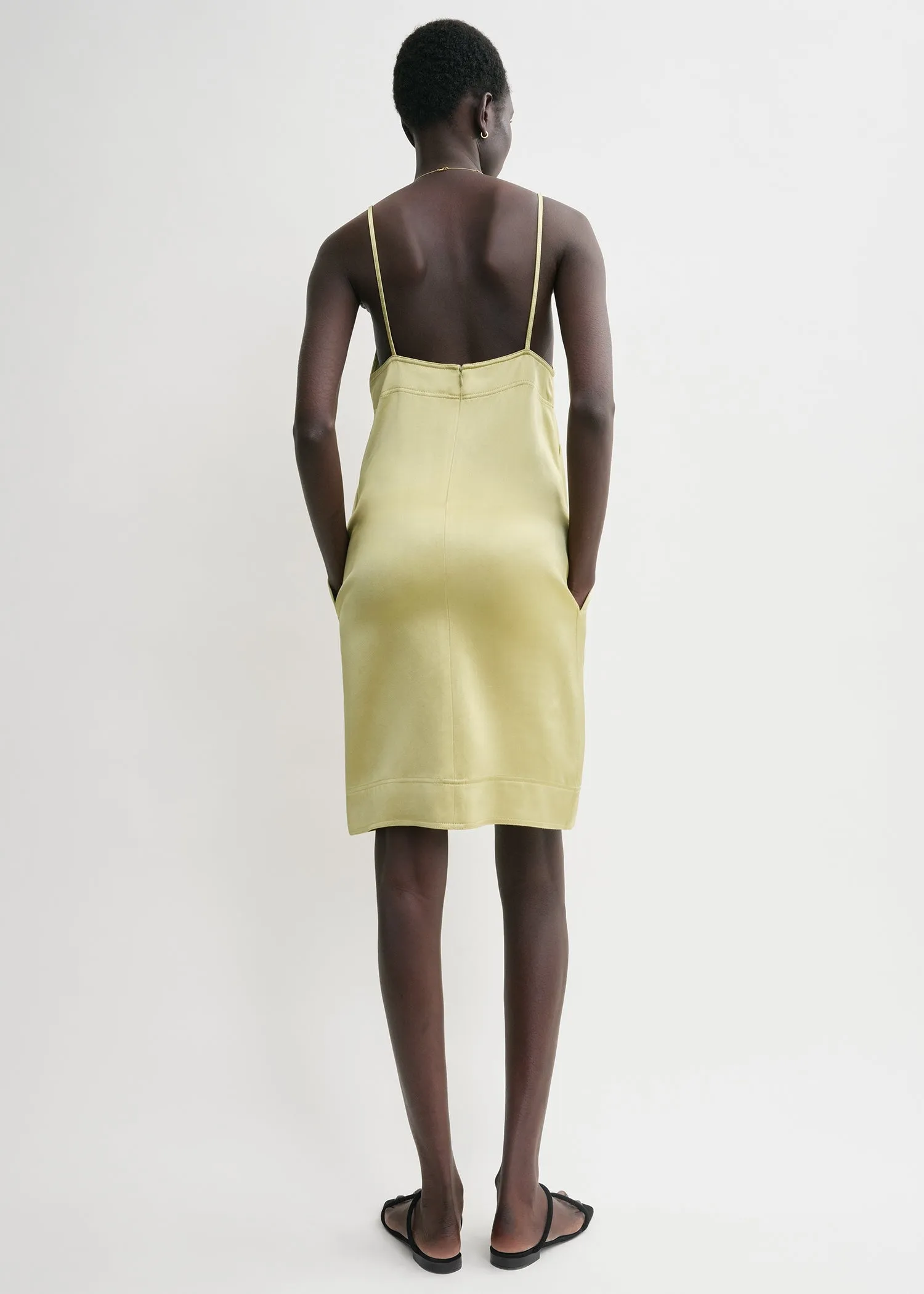 Contrast satin cami dress melon sold by Toteme product image thumbnail 4