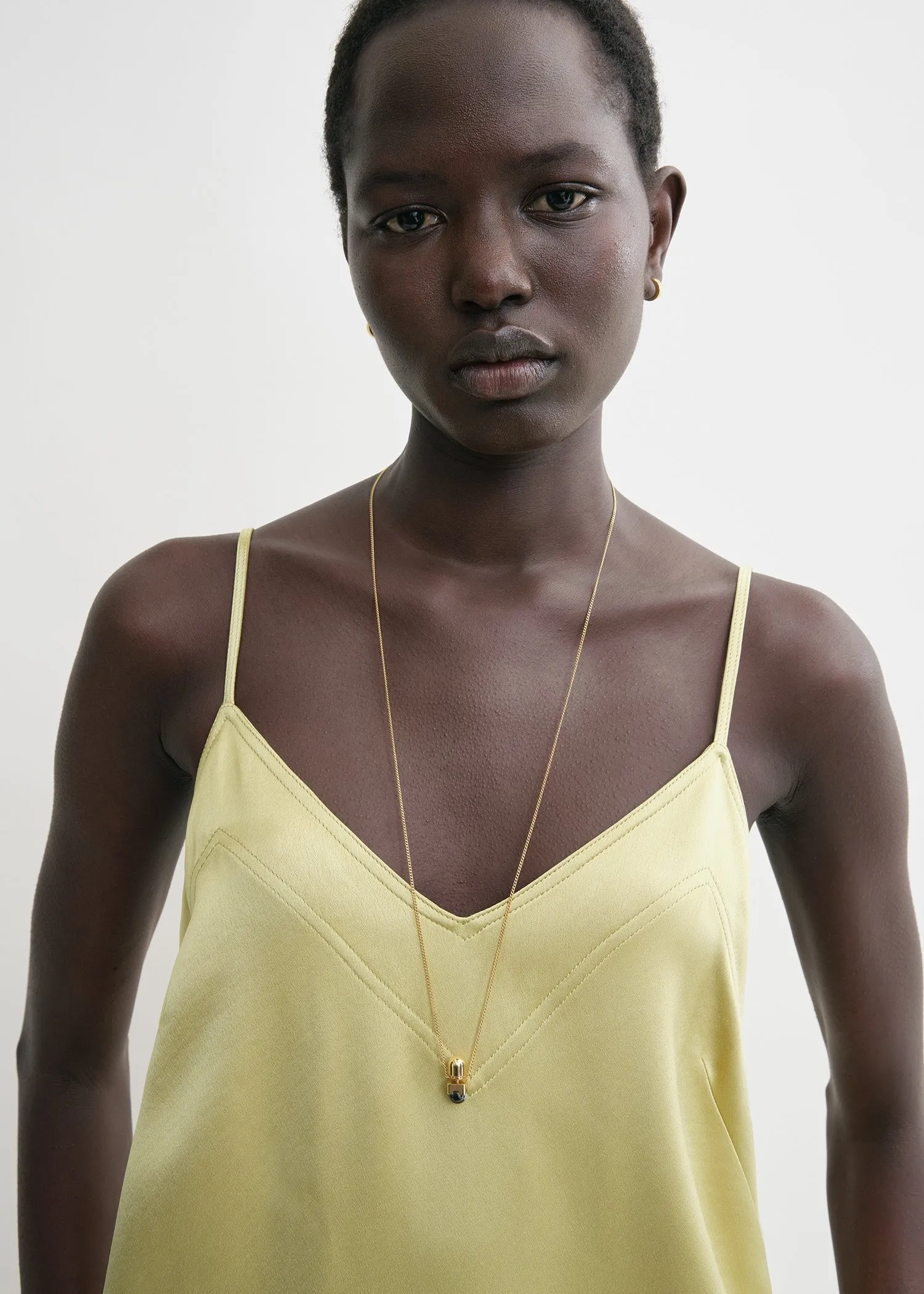 Contrast satin cami dress melon sold by Toteme product image thumbnail 3