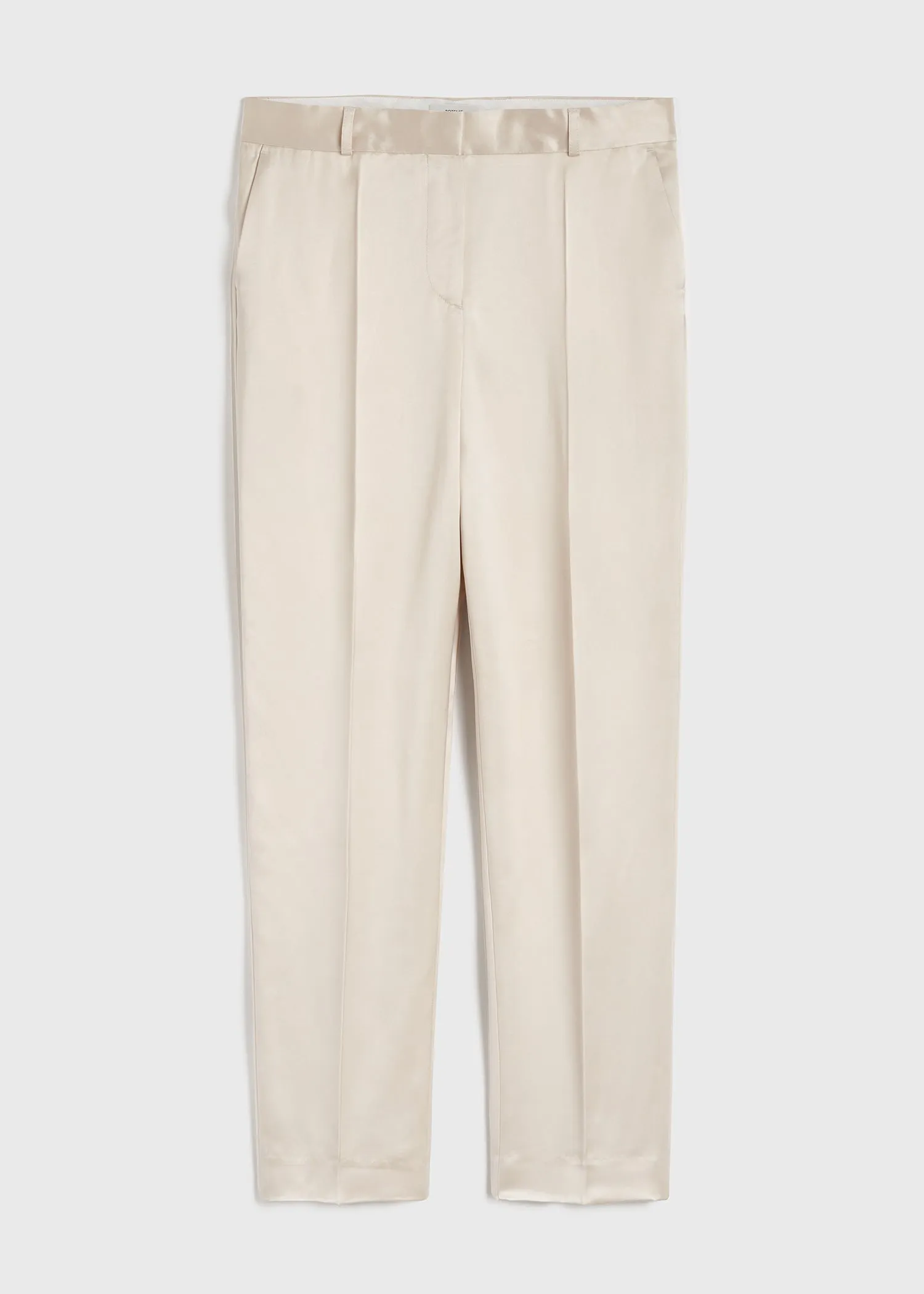 Low-waist satin trousers ecru sold by Toteme product image thumbnail 5