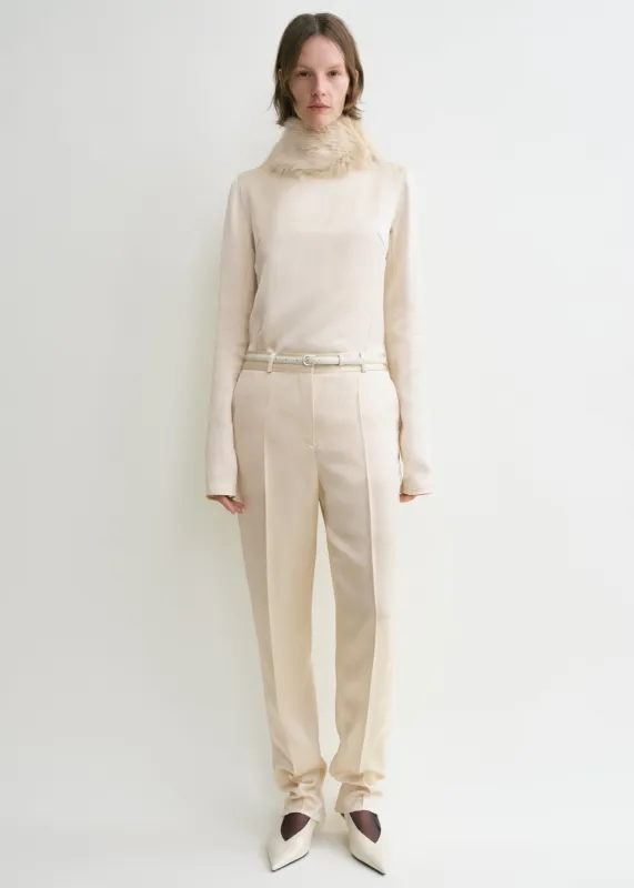 Low-waist satin trousers ecru made by Toteme