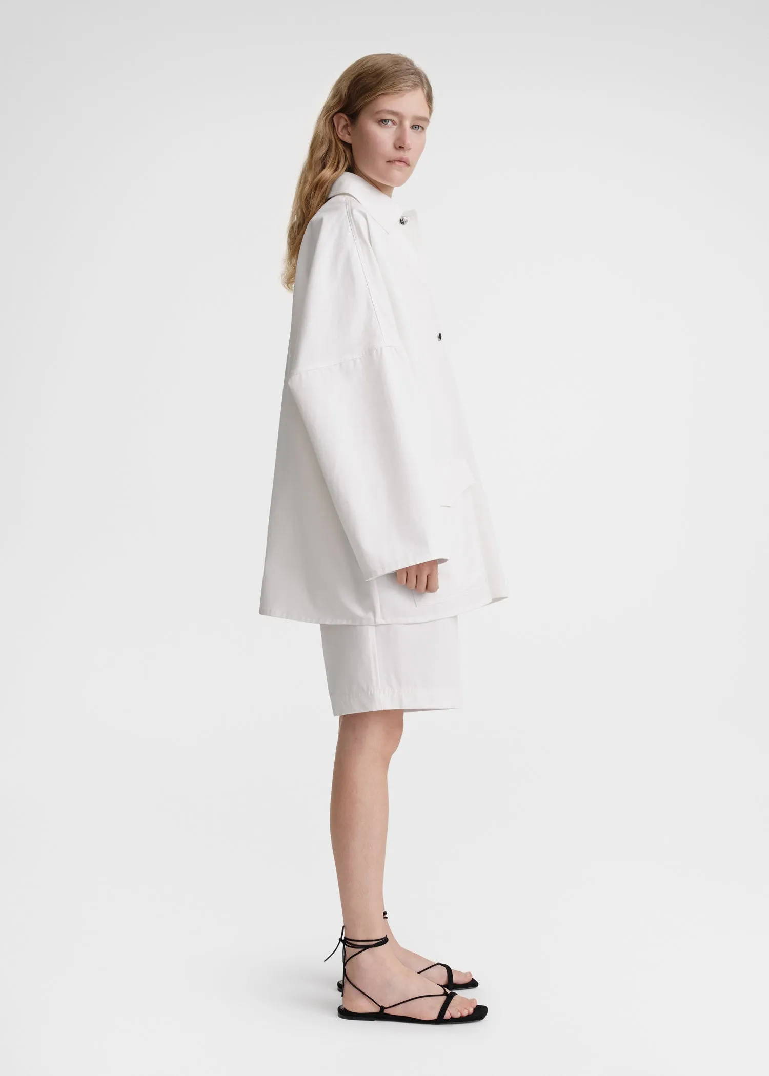 Cotton twill overshirt jacket white sold by Toteme product image thumbnail 2