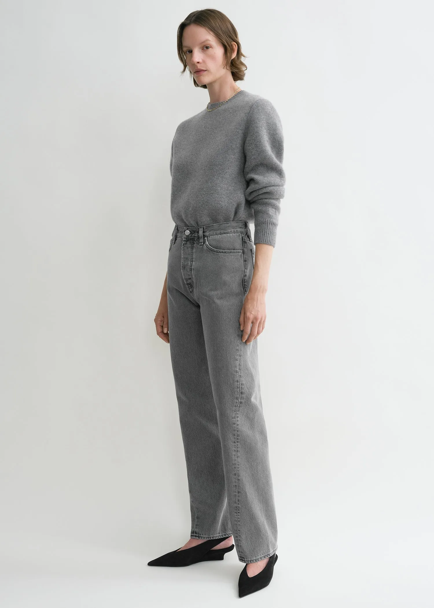 Twisted seam denim full length mid grey sold by Toteme product image thumbnail 2