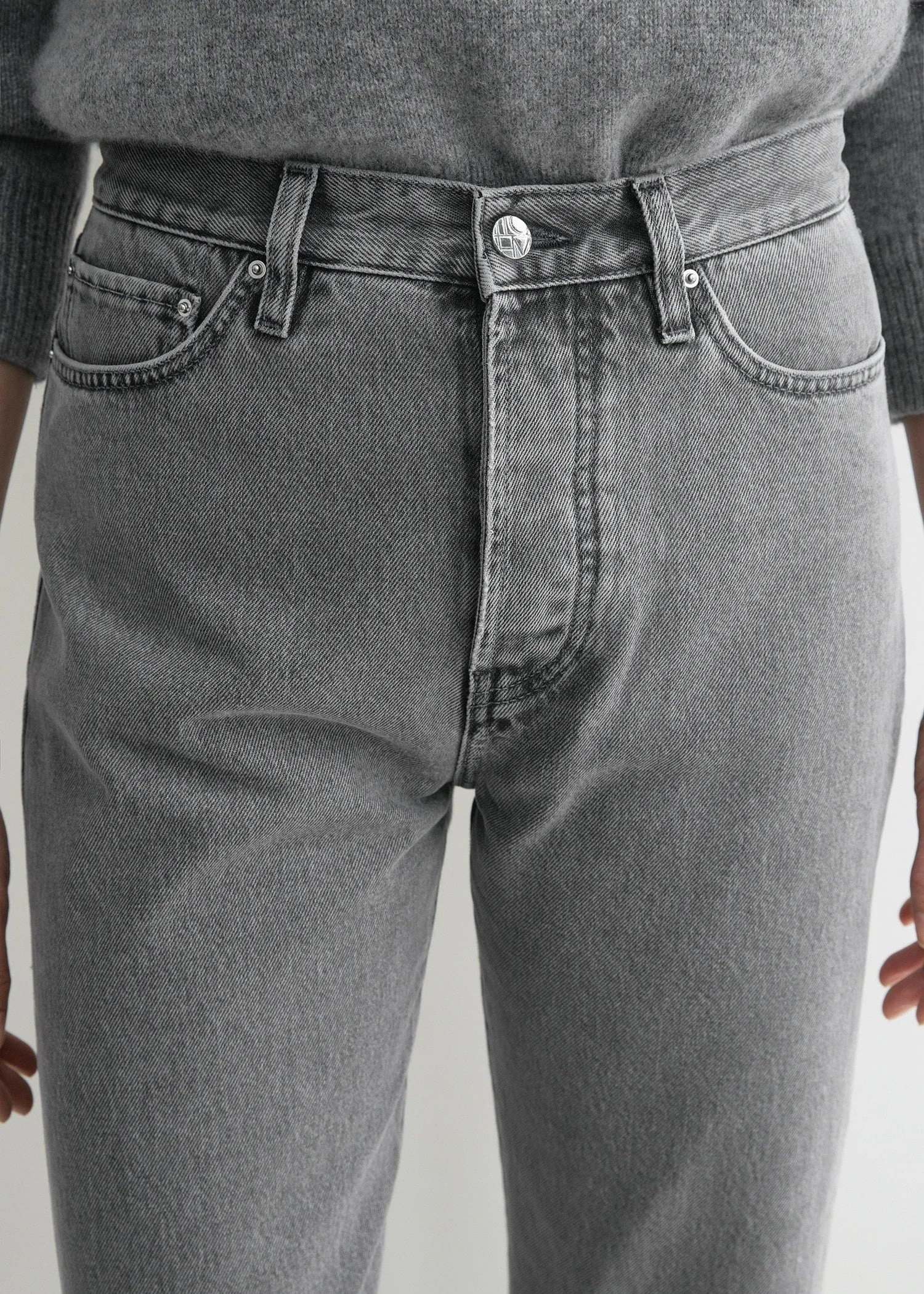 Twisted seam denim full length mid grey sold by Toteme product image thumbnail 4