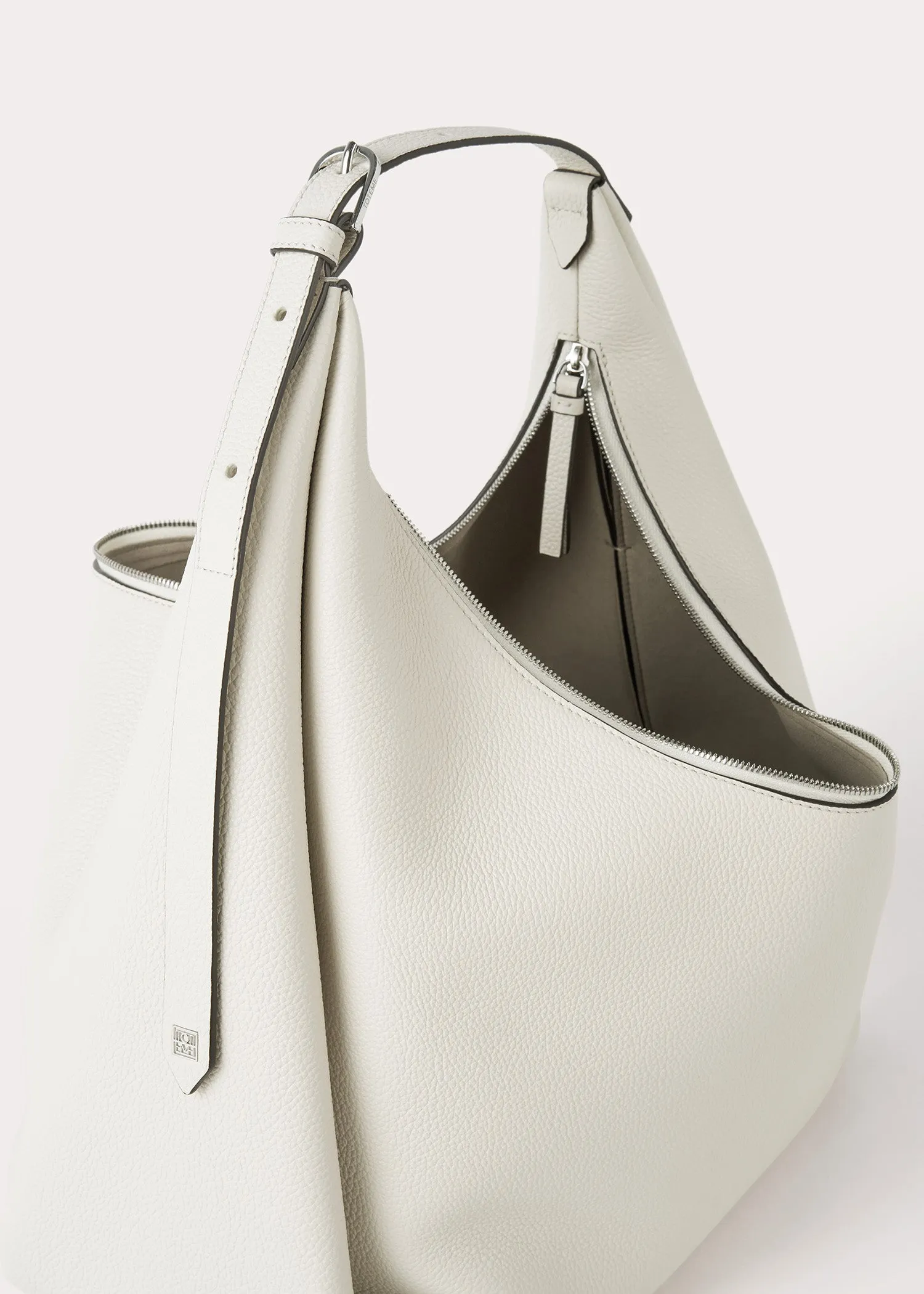 Grained-leather hobo bag milk sold by Toteme product image thumbnail 5