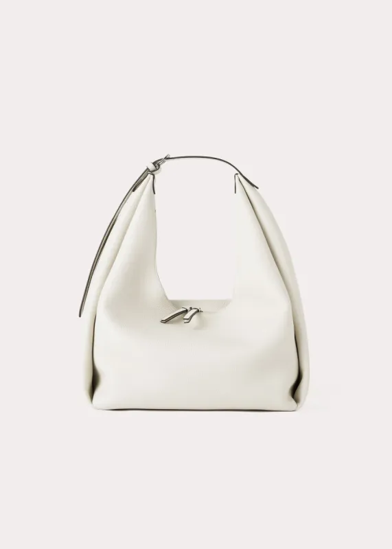 Grained-leather hobo bag milk made by Toteme
