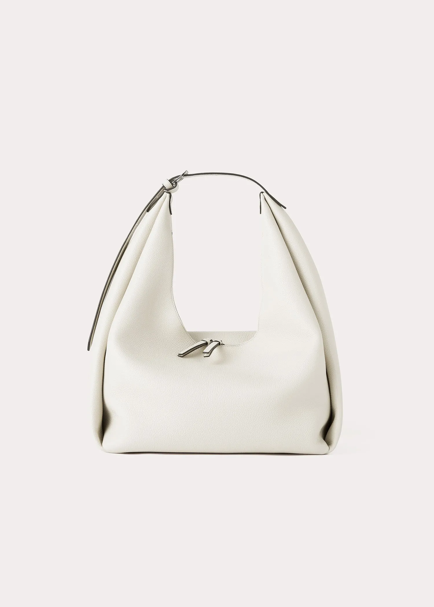 Grained-leather hobo bag milk sold by Toteme