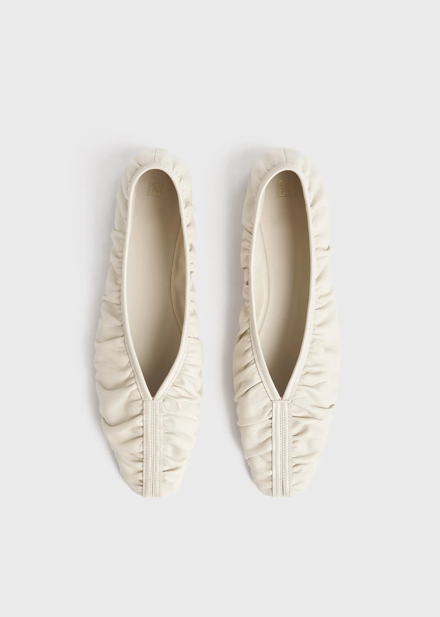 Gathered Nappa flats bleached sand sold by Toteme product image thumbnail 4
