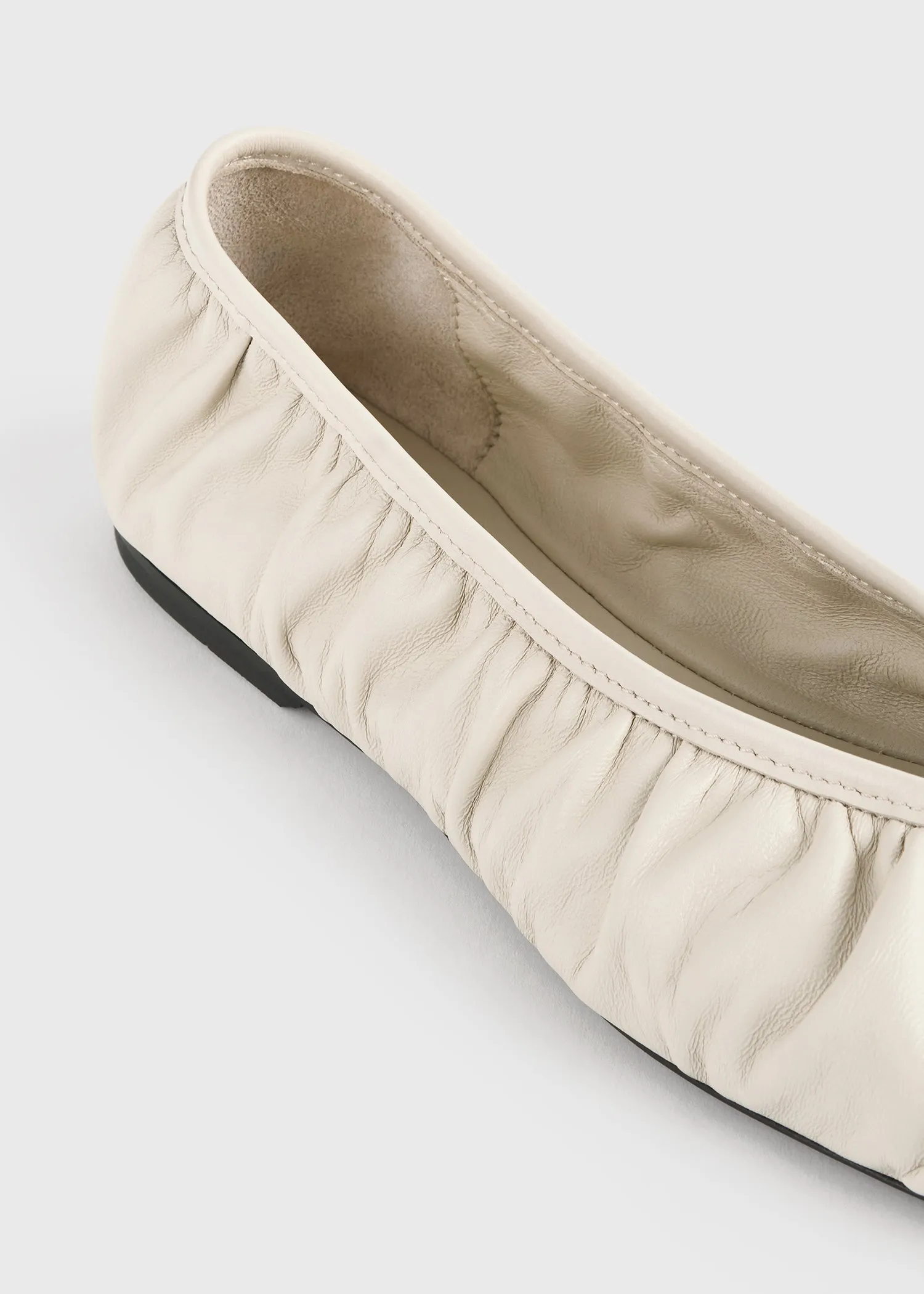 Gathered Nappa flats bleached sand sold by Toteme product image thumbnail 5