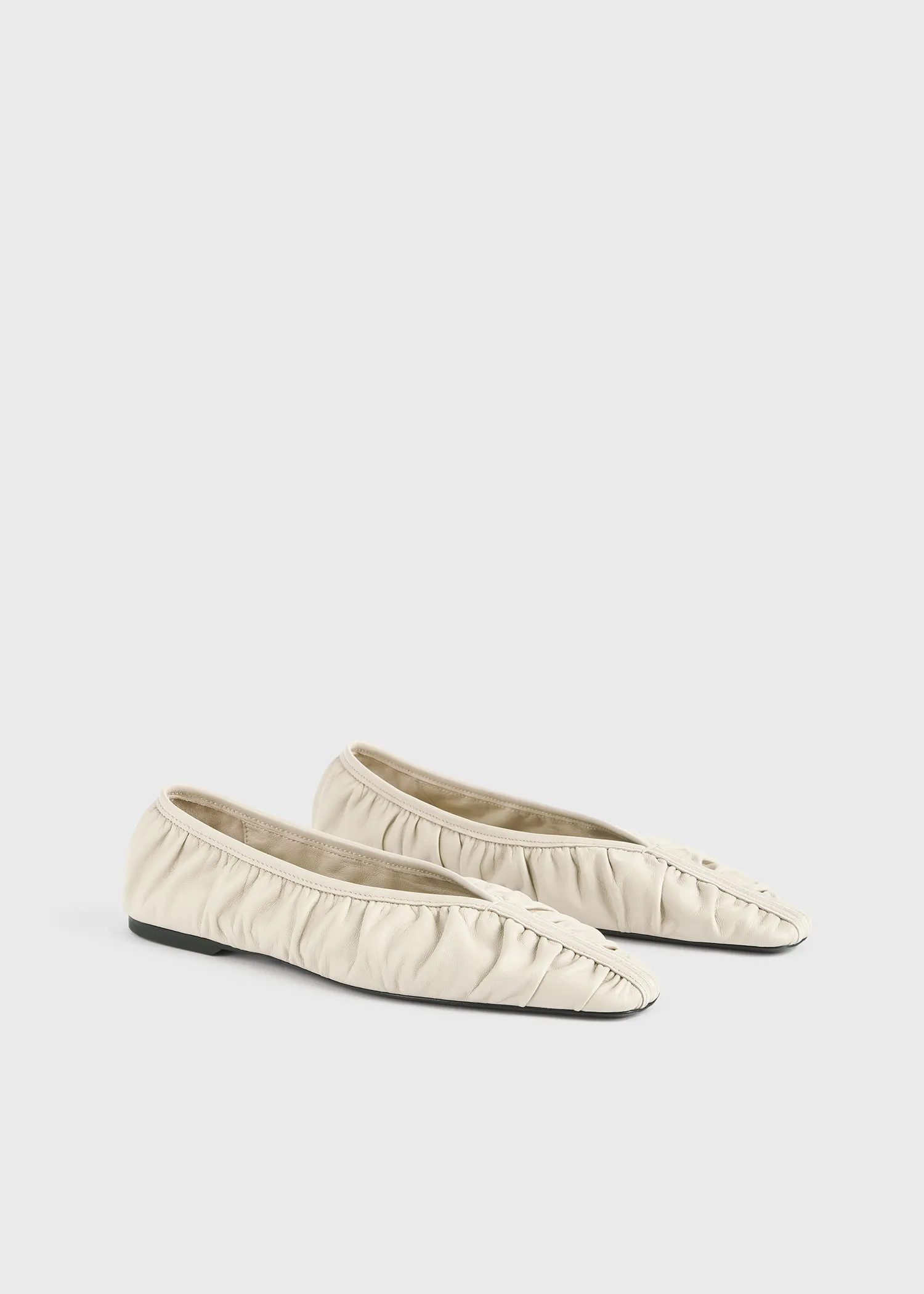 Gathered Nappa flats bleached sand sold by Toteme product image thumbnail 3