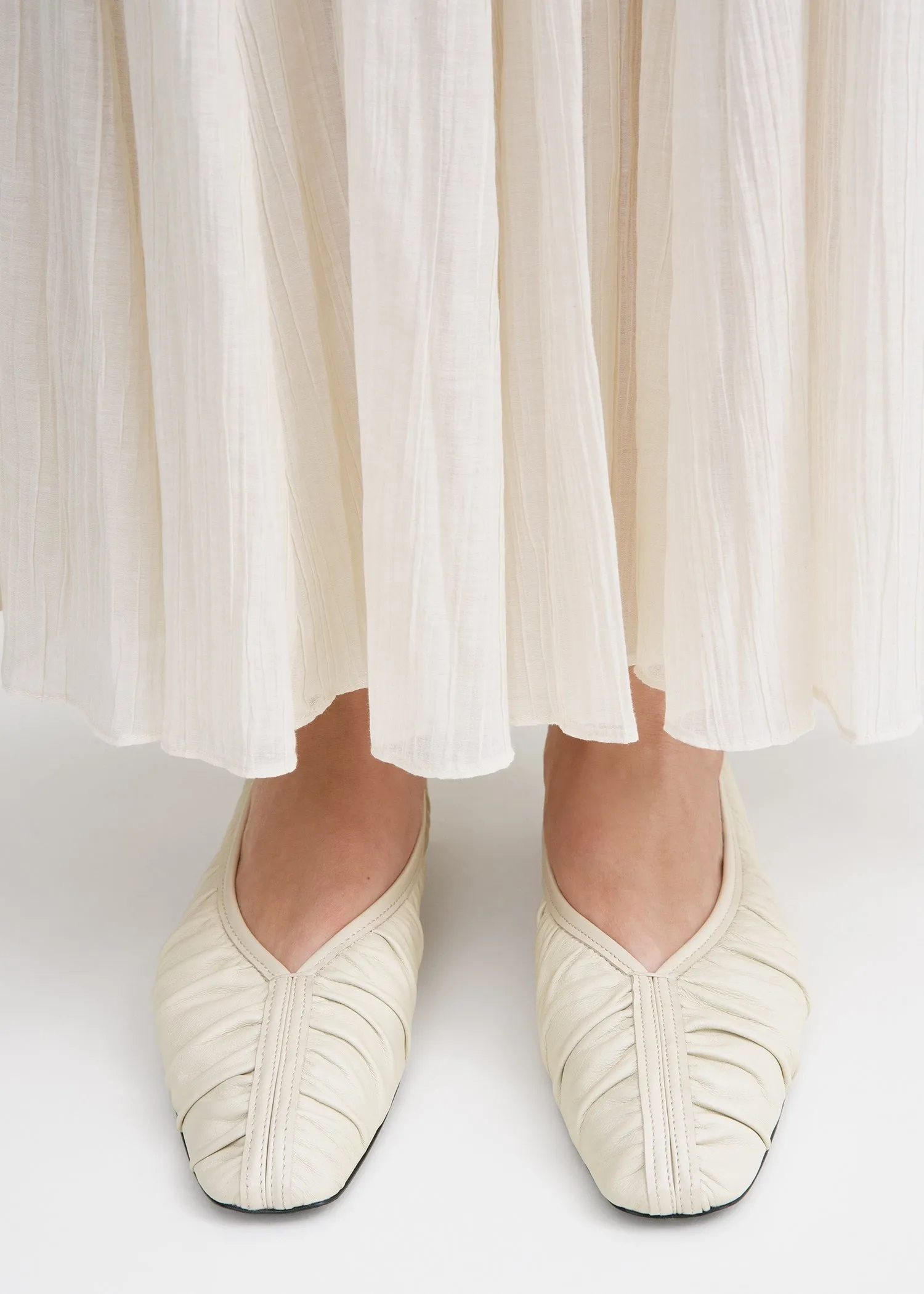 Gathered Nappa flats bleached sand sold by Toteme product image thumbnail 2