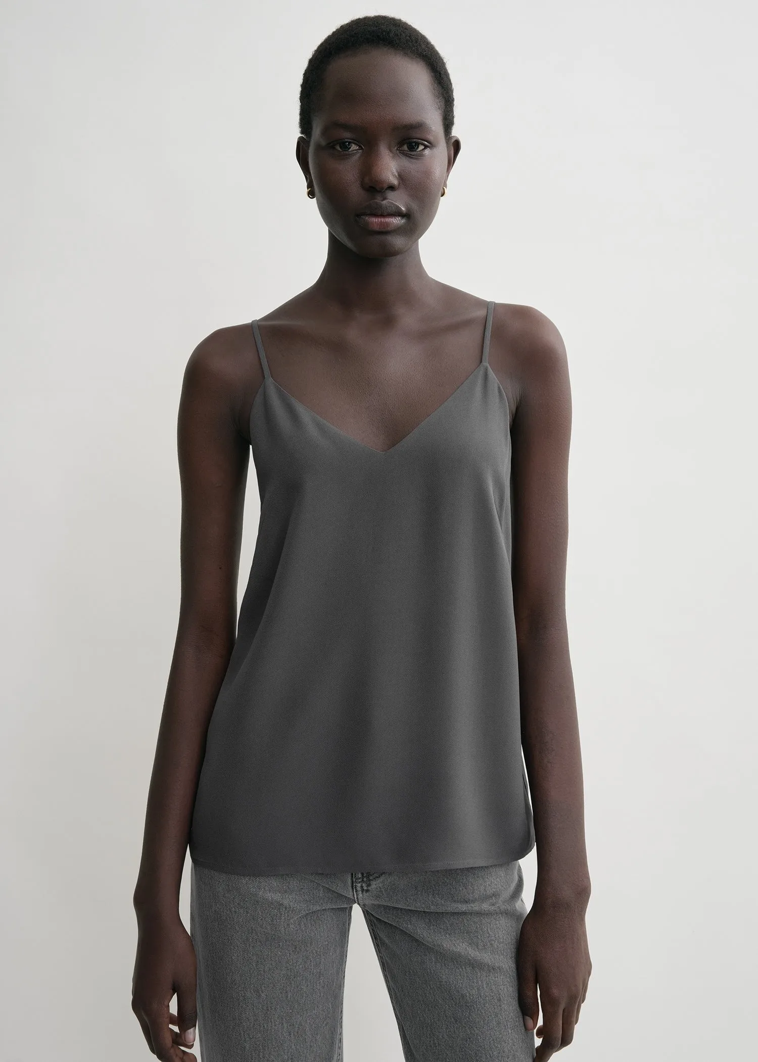 Crepe-back satin cami top lead sold by Toteme product image thumbnail 4