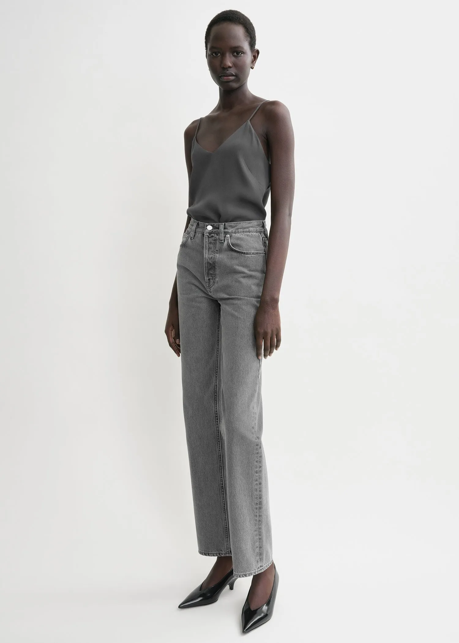 Crepe-back satin cami top lead sold by Toteme product image thumbnail 2