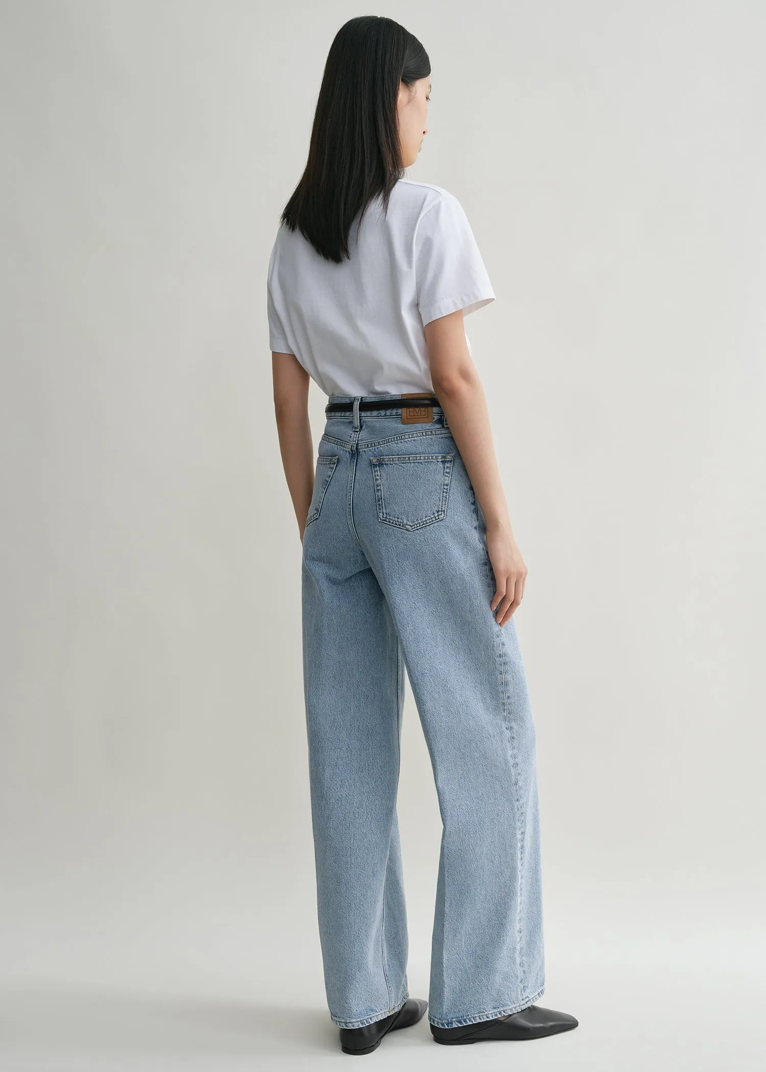 Wide leg denim cool blue sold by Toteme product image thumbnail 3