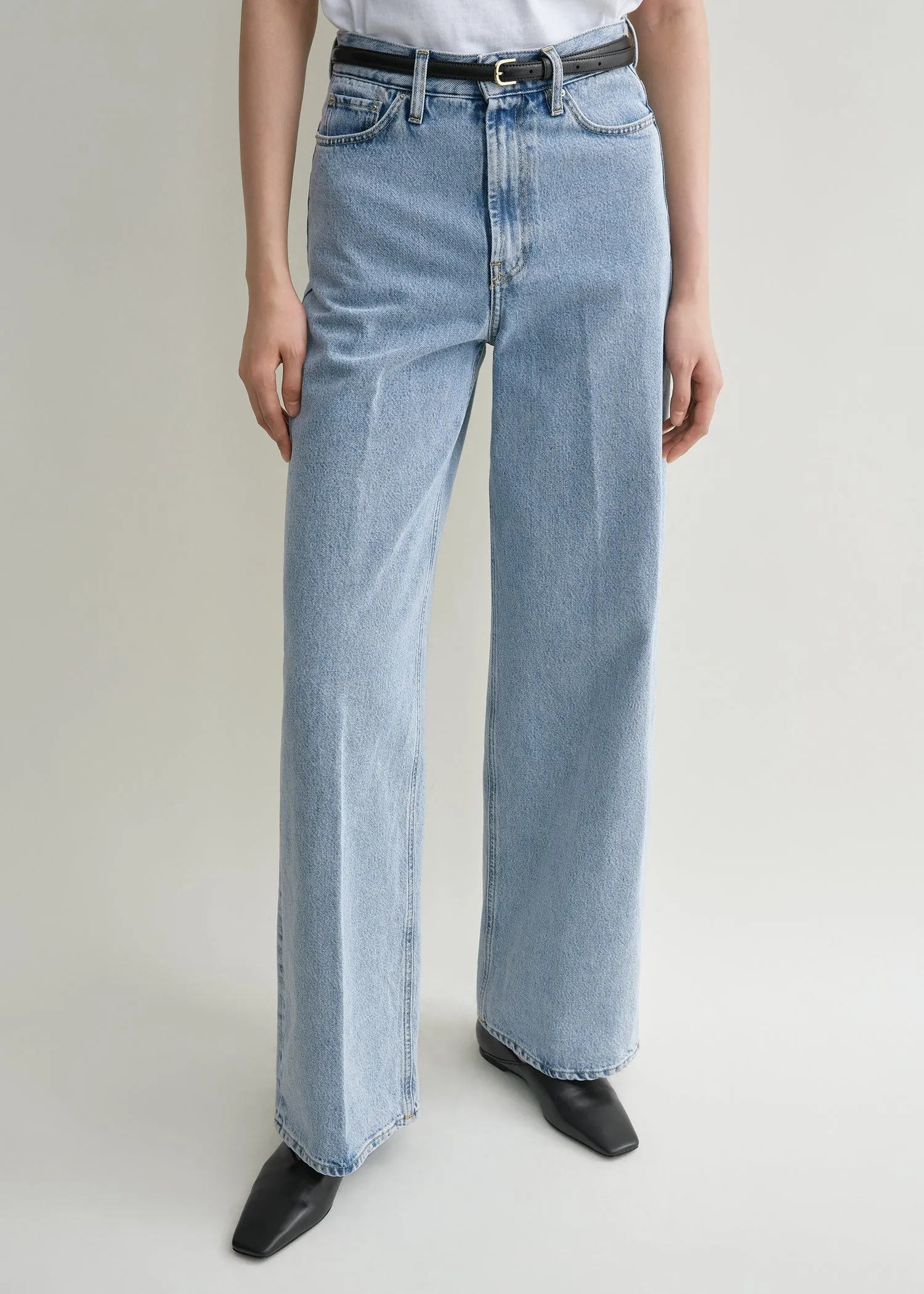 Wide leg denim cool blue sold by Toteme product image thumbnail 4