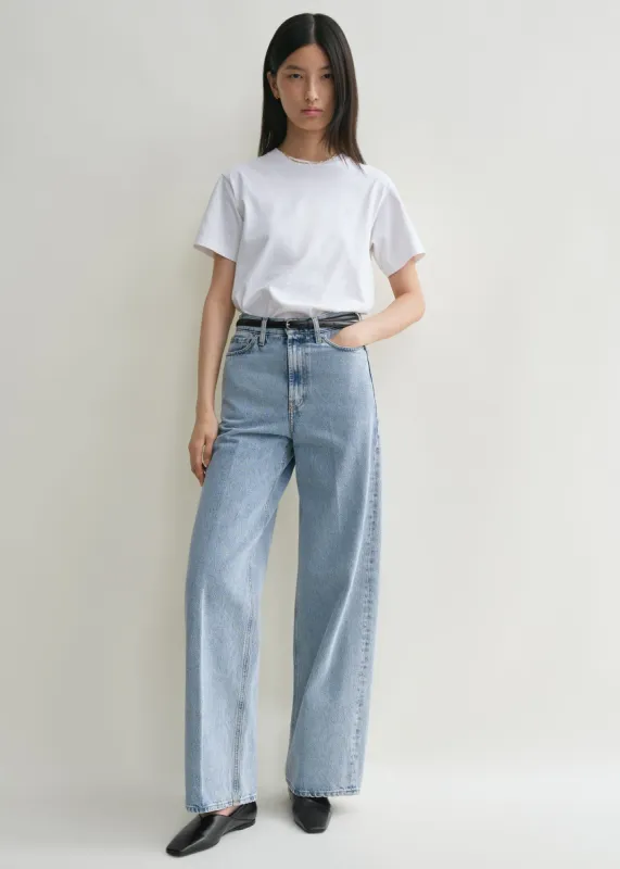 Wide leg denim cool blue sold by Toteme