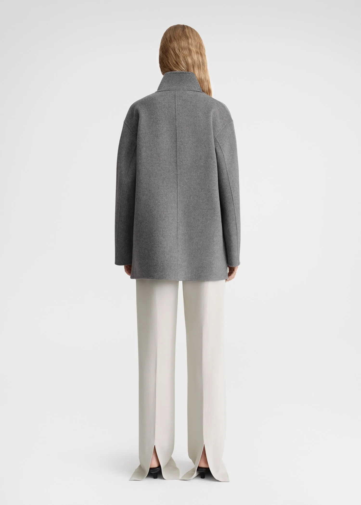 Patch pocket doublé jacket pale grey melange sold by Toteme product image thumbnail 3