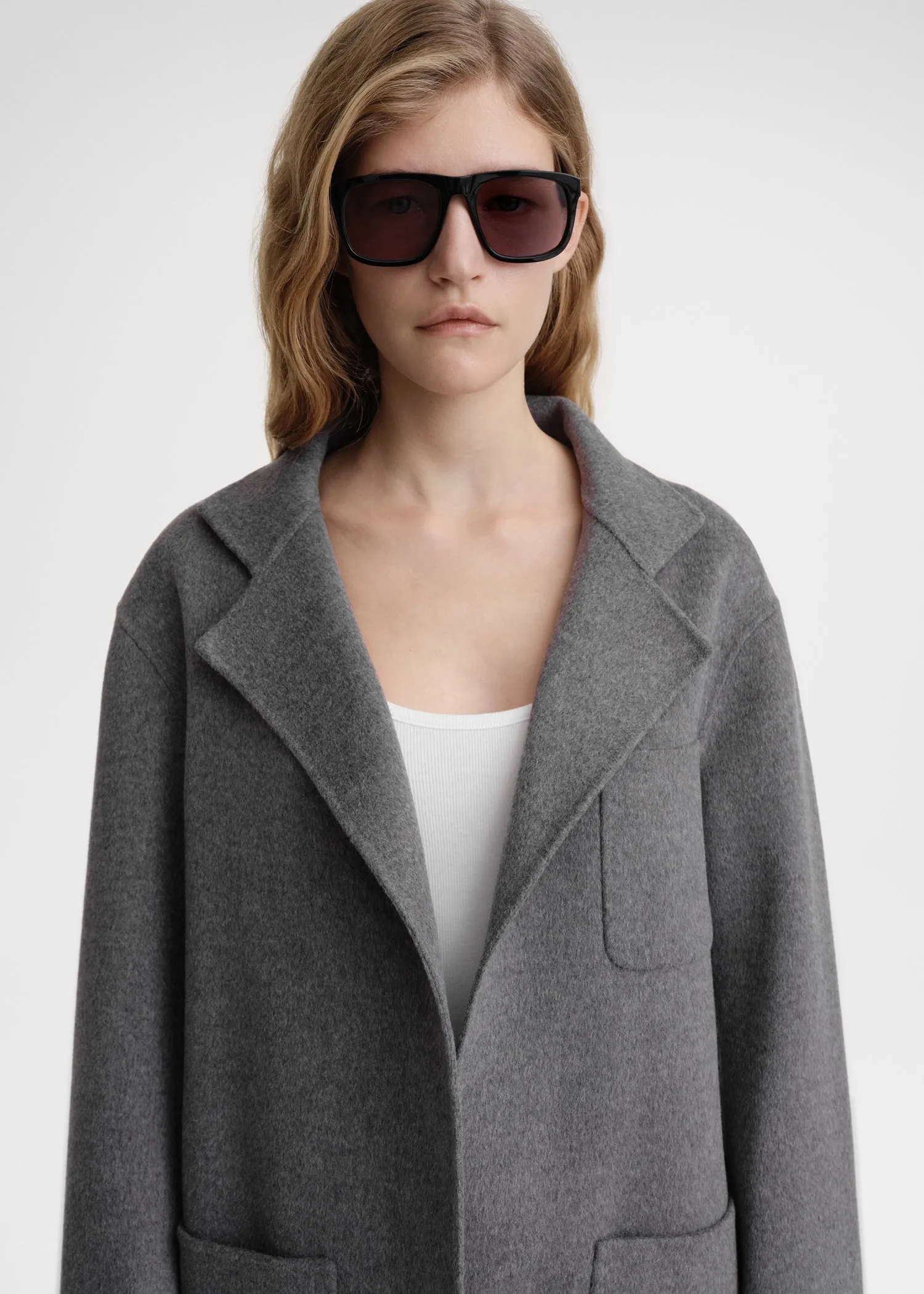 Patch pocket doublé jacket pale grey melange sold by Toteme product image thumbnail 4