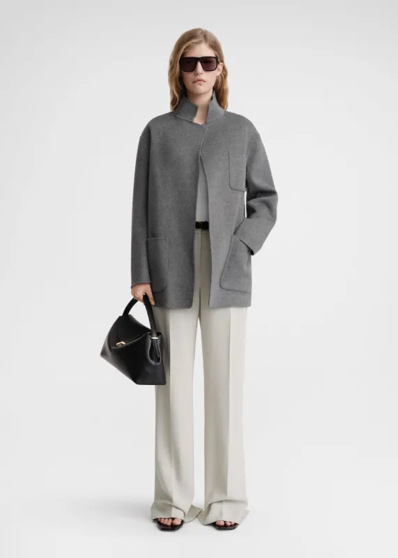 Patch pocket doublé jacket pale grey melange sold by Toteme