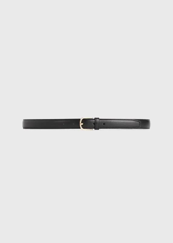 Slim leather trouser belt black sold by Toteme