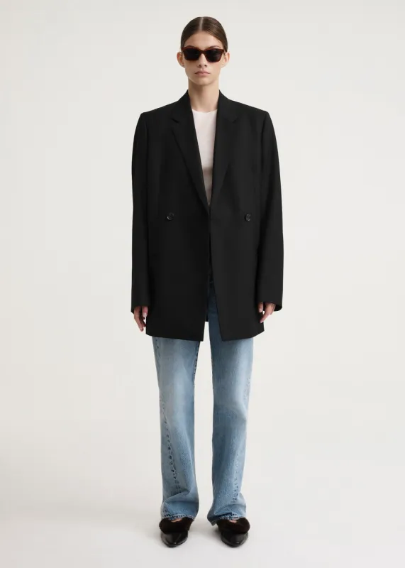 Double-breasted vent blazer black sold by Toteme