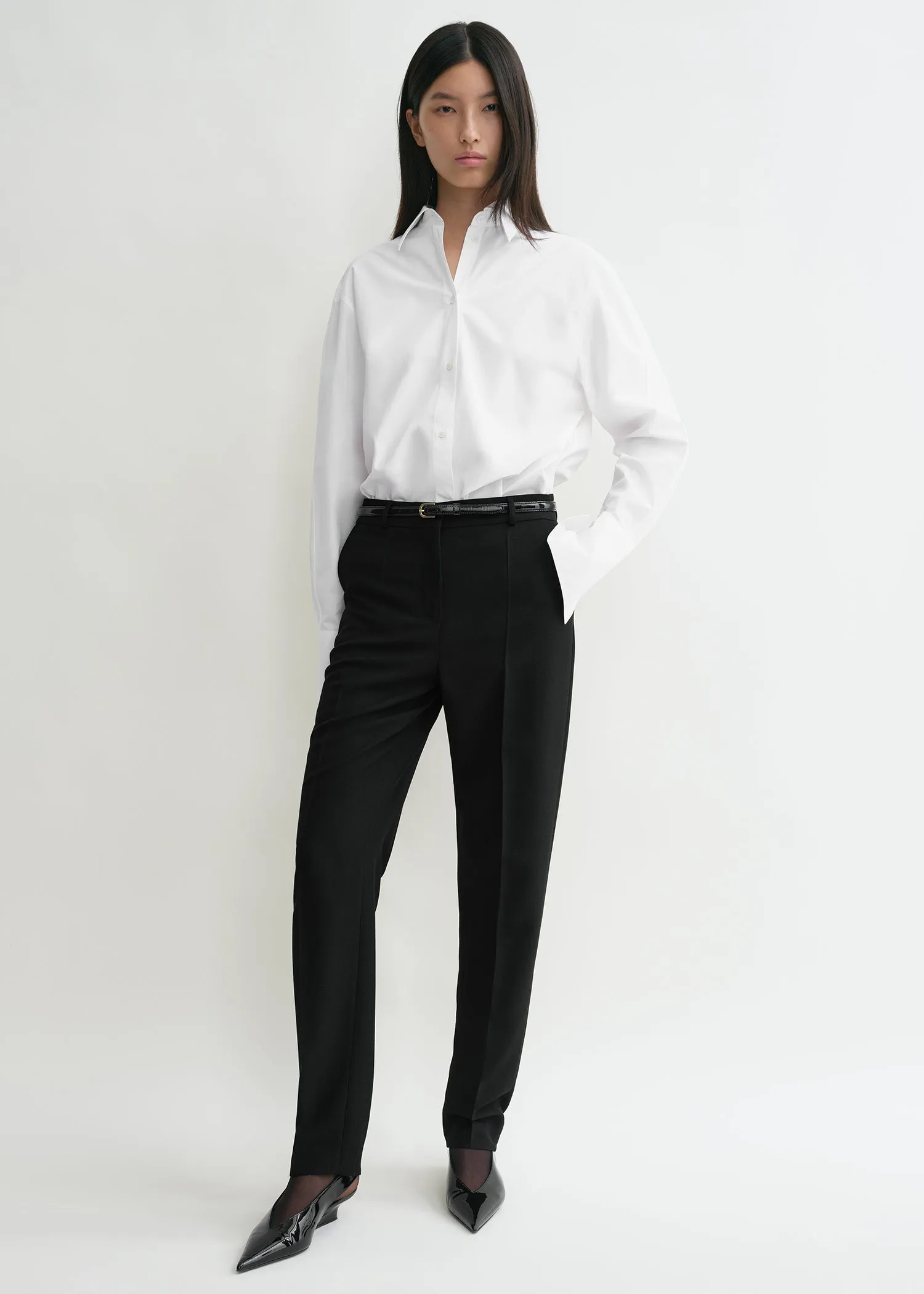 Oversized tuxedo shirt white sold by Toteme product image thumbnail 2