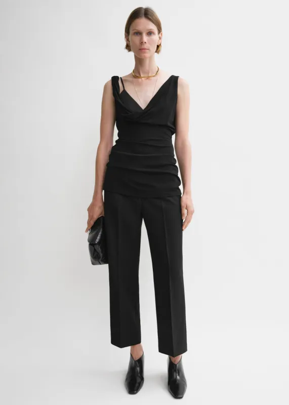 Twist drape top black made by Toteme