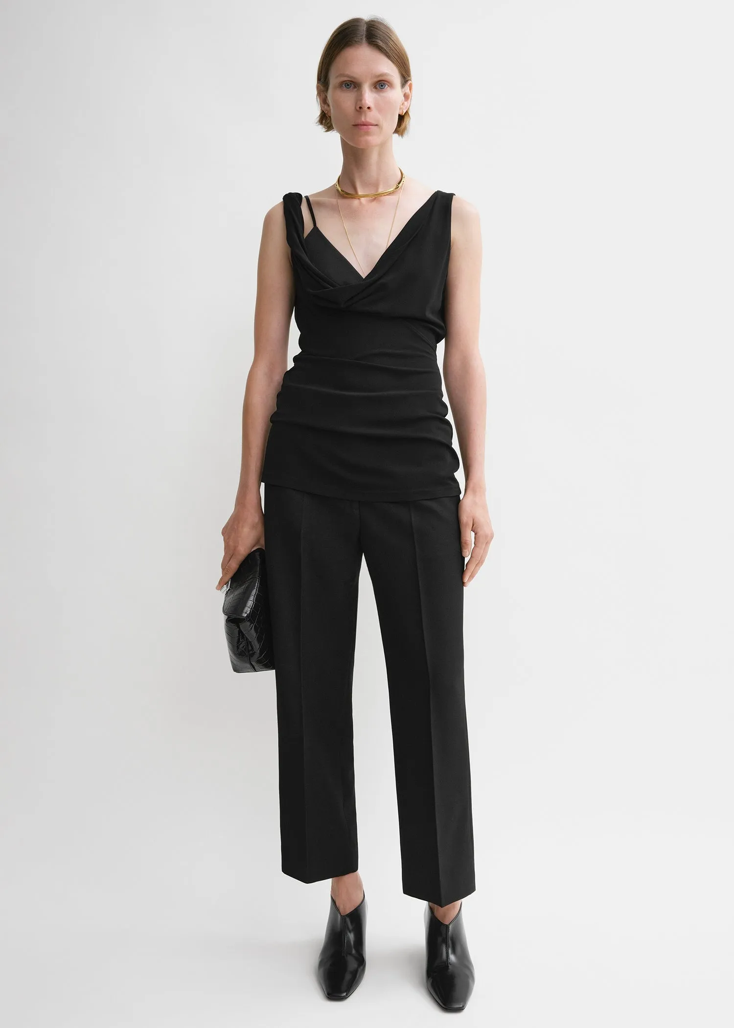 Twist drape top black sold by Toteme