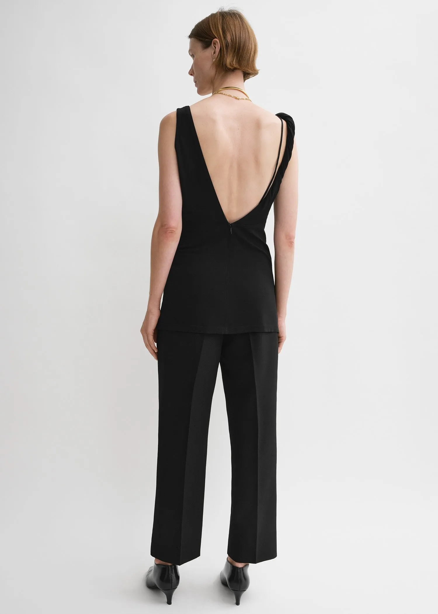Twist drape top black sold by Toteme product image thumbnail 3