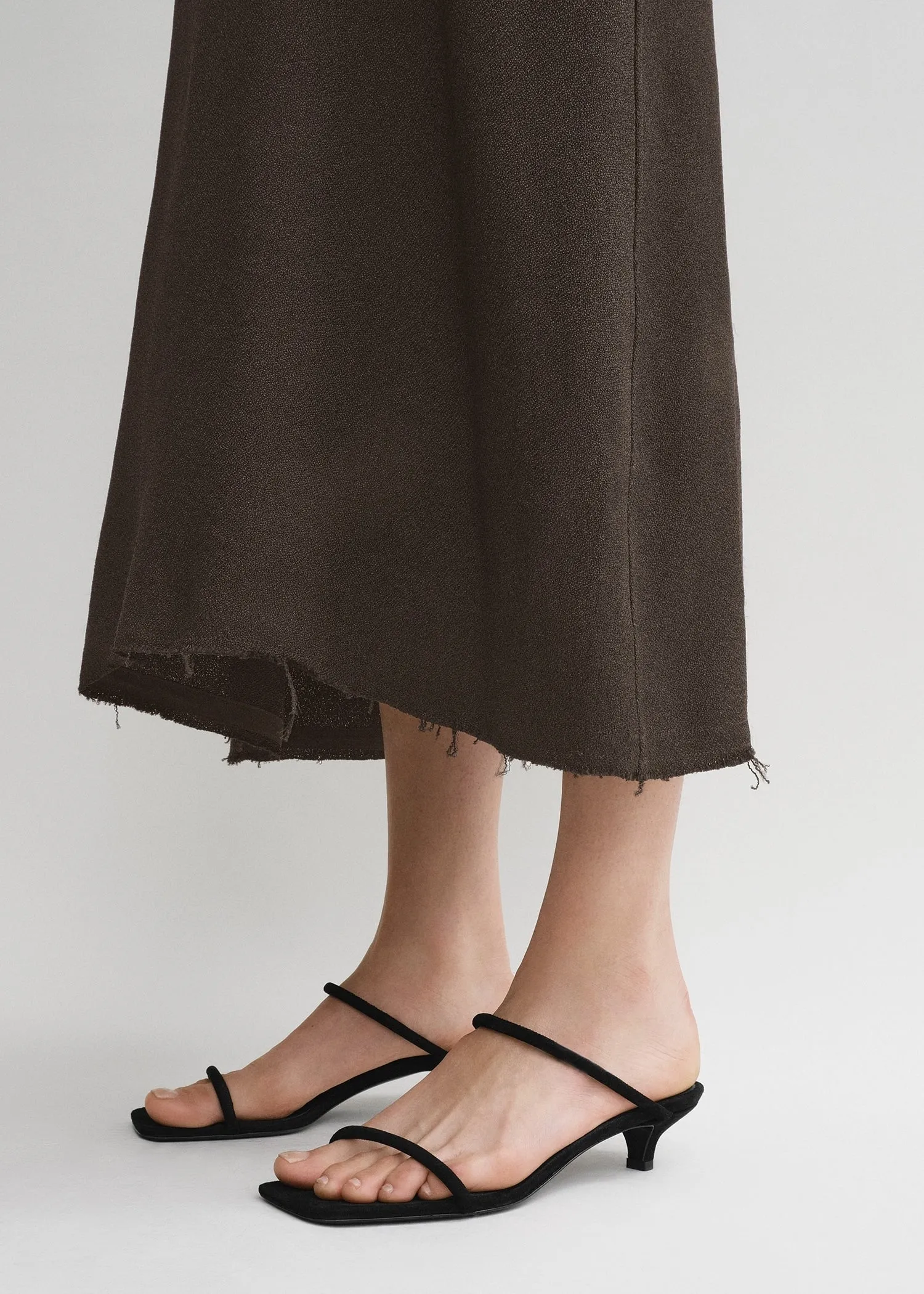Scoop-neck sablé dress chocolate sold by Toteme product image thumbnail 4