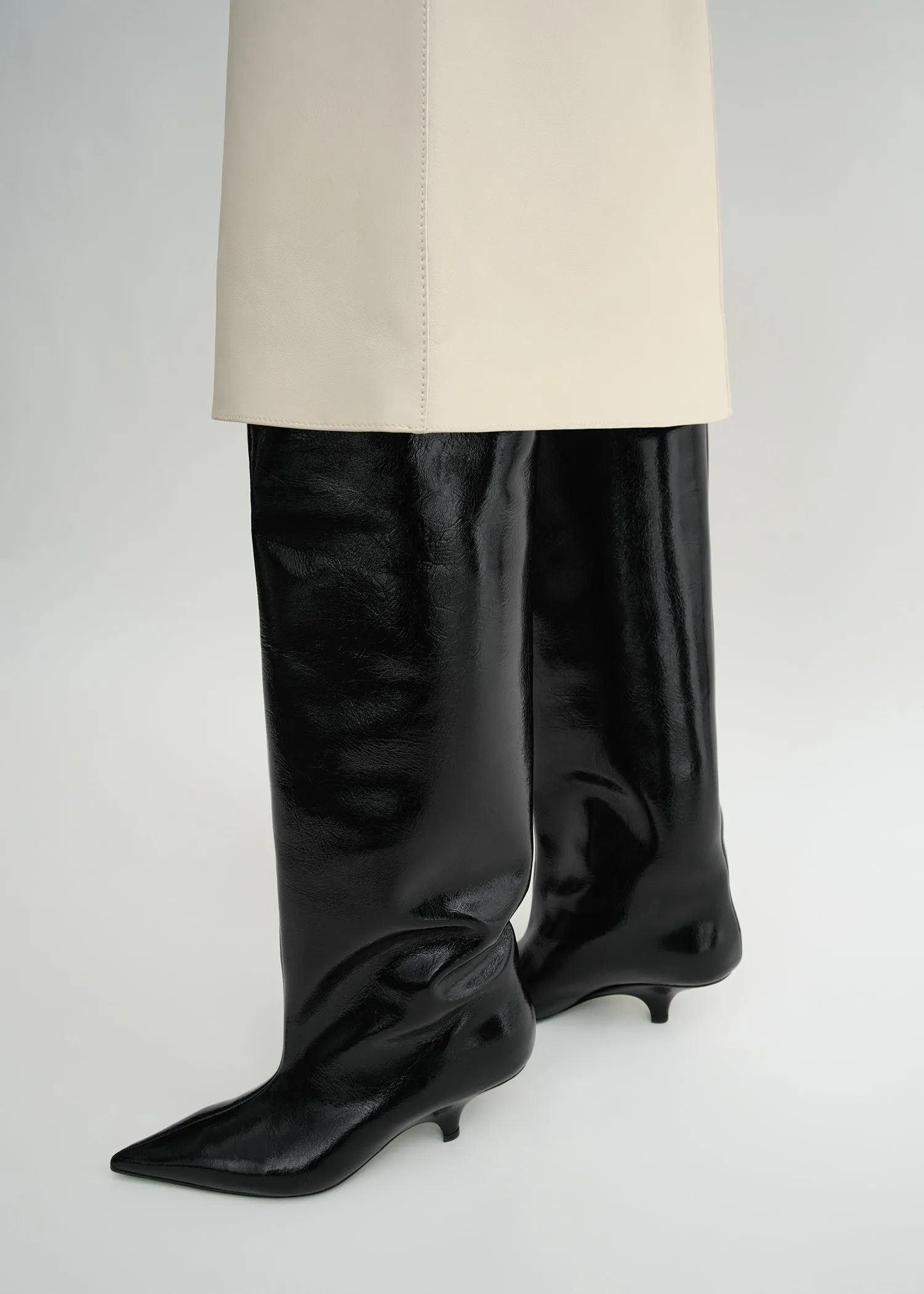 Wedge-heel Naplack boots black sold by Toteme product image thumbnail 3