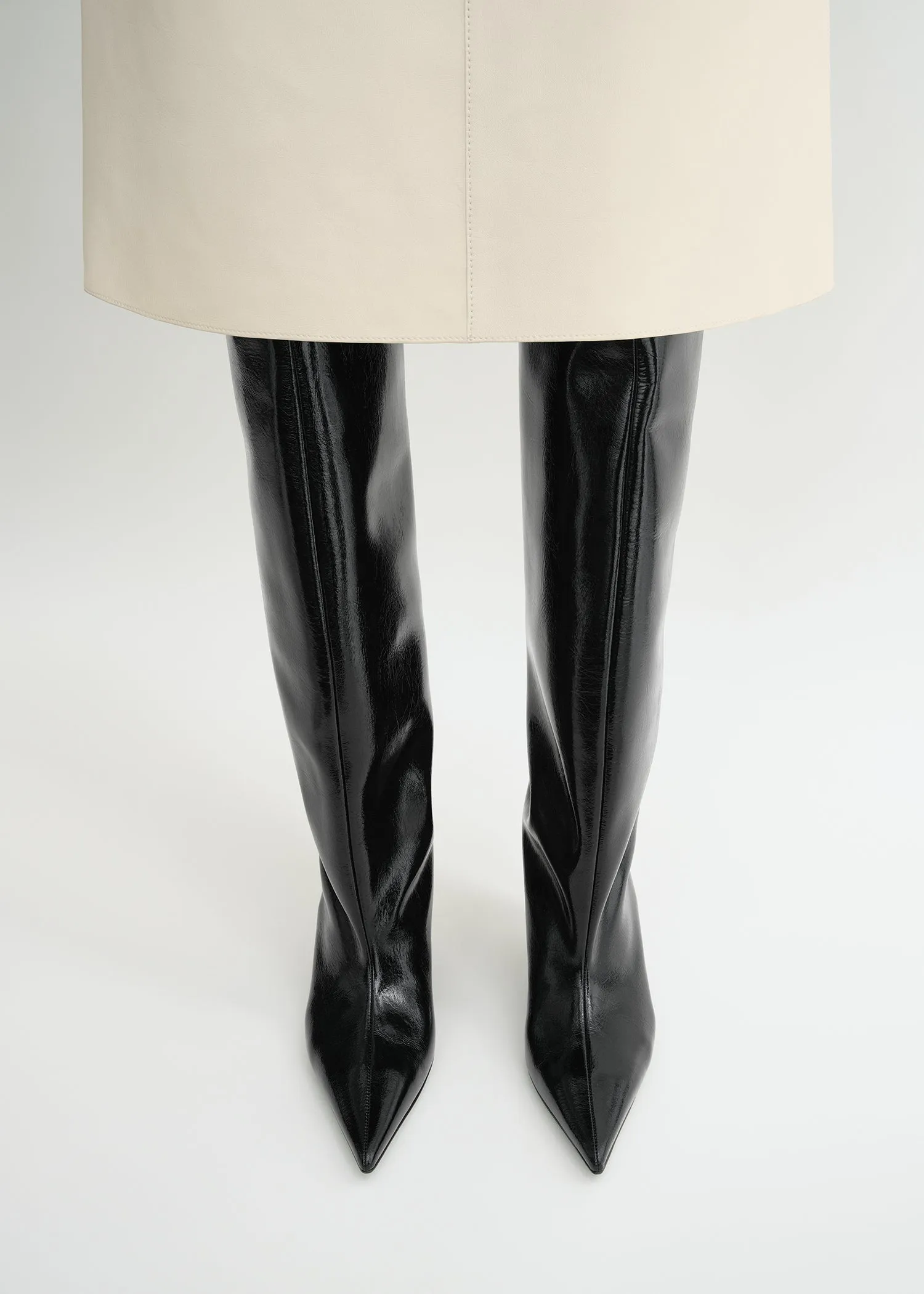 Wedge-heel Naplack boots black sold by Toteme product image thumbnail 2