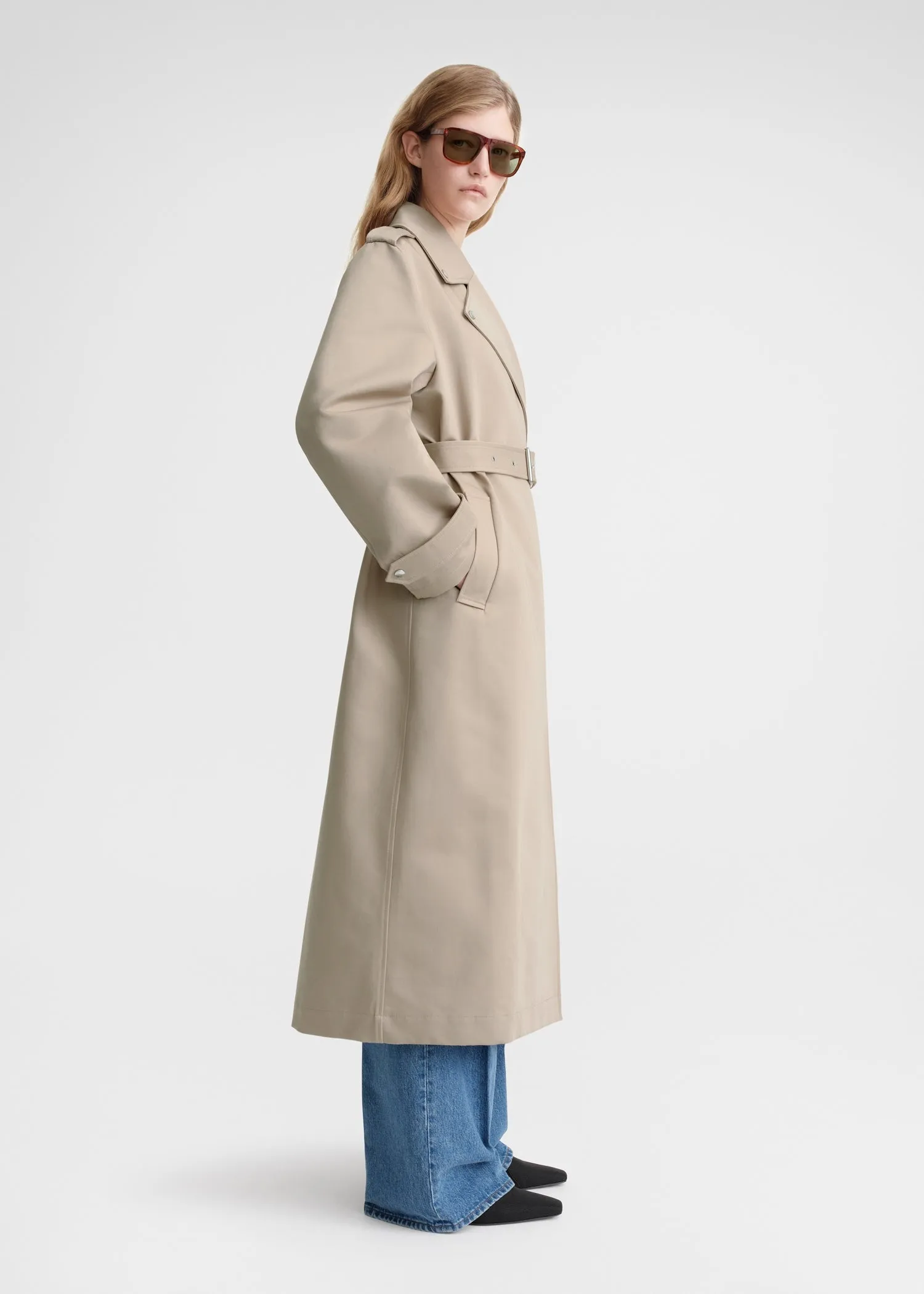 Cotton biker trench fawn sold by Toteme product image thumbnail 2
