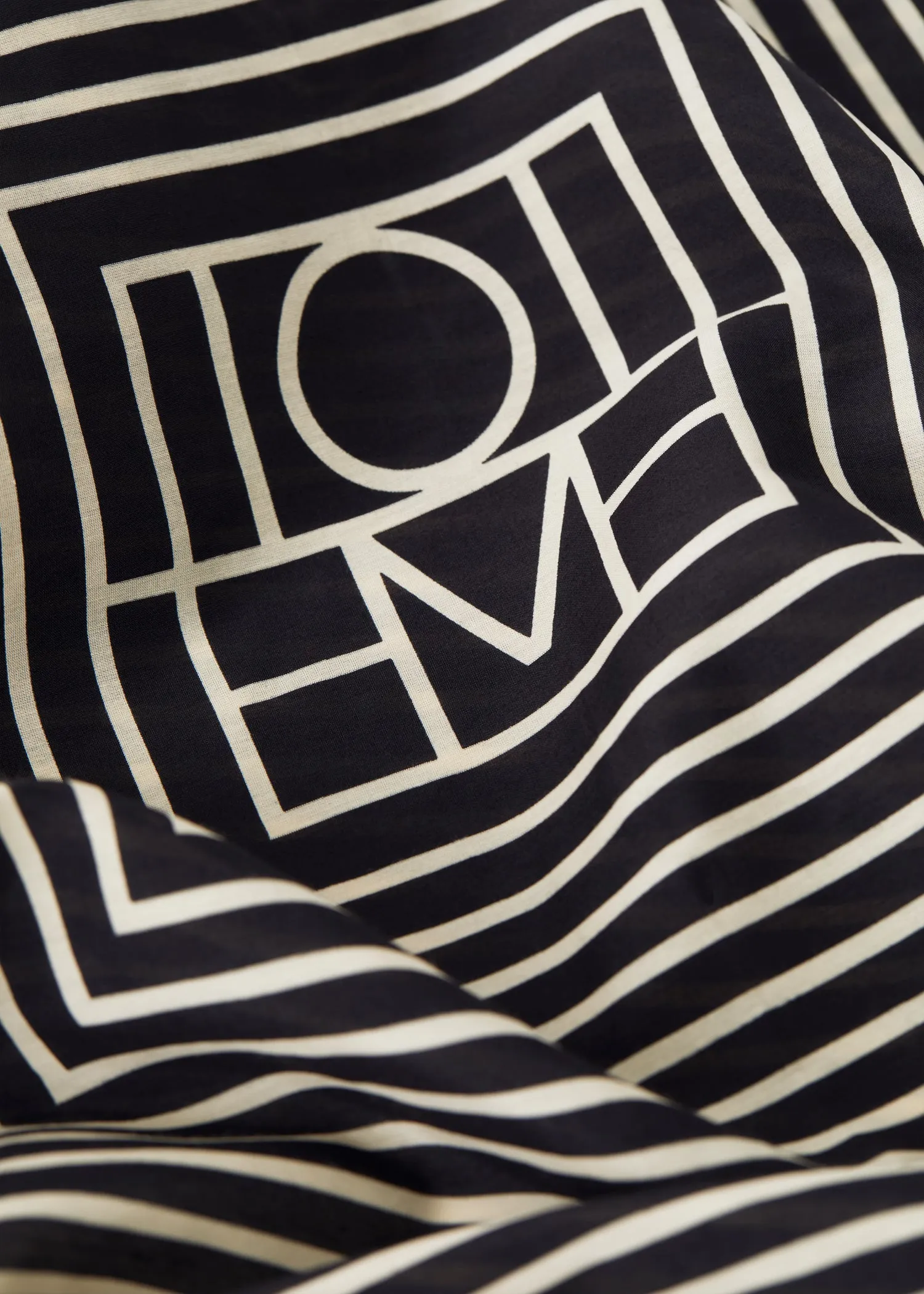 Signature monogram cotton blanket scarf black sold by Toteme product image thumbnail 3
