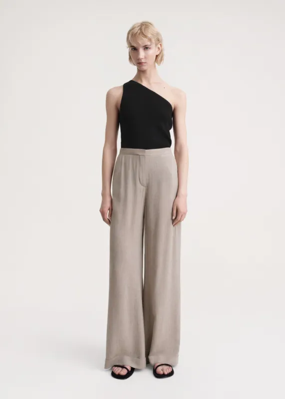 Wide fluid trousers light brown mélange made by Toteme