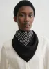 Centered monogram silk scarf black sold by Toteme