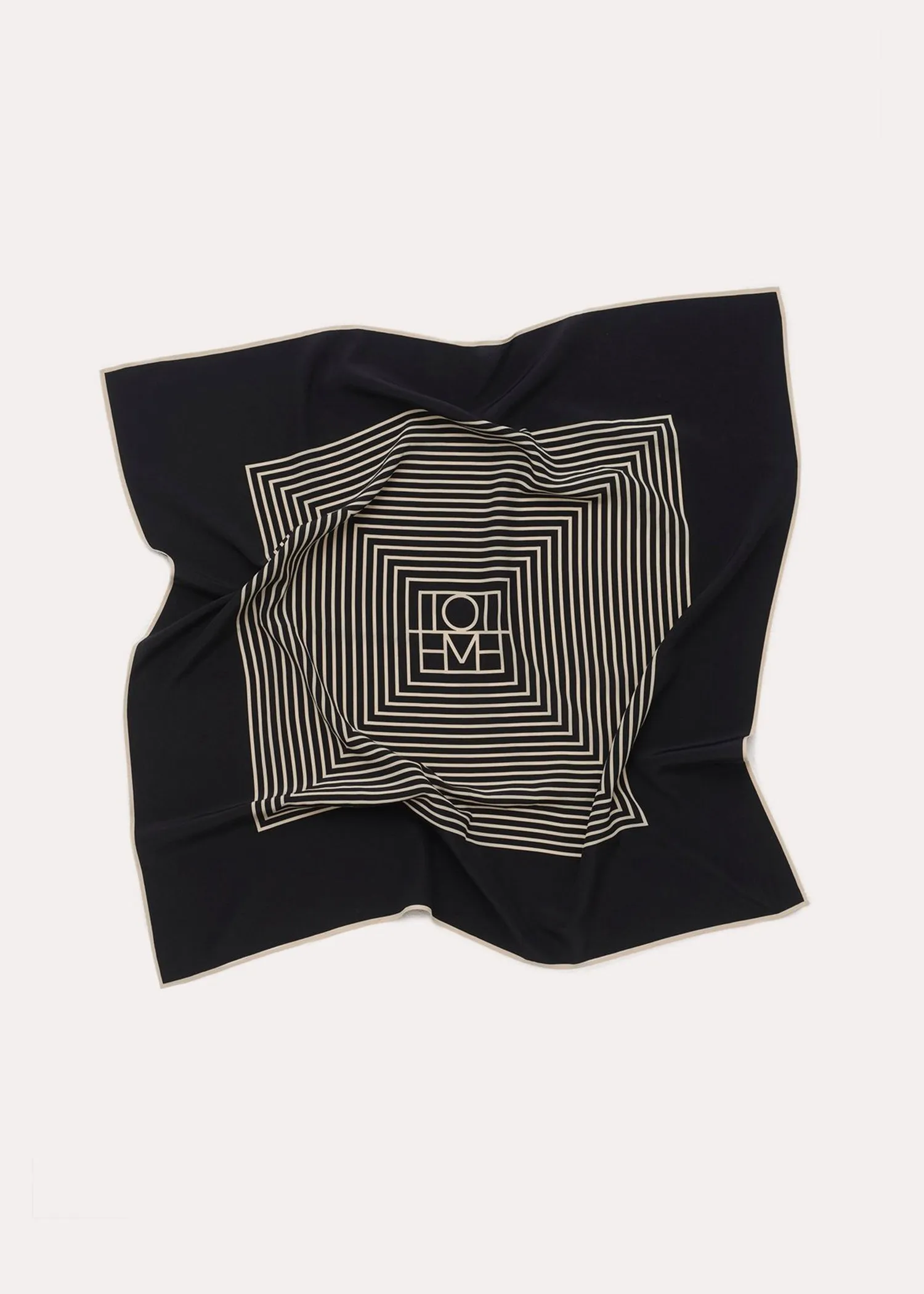 Centered monogram silk scarf black sold by Toteme product image thumbnail 4