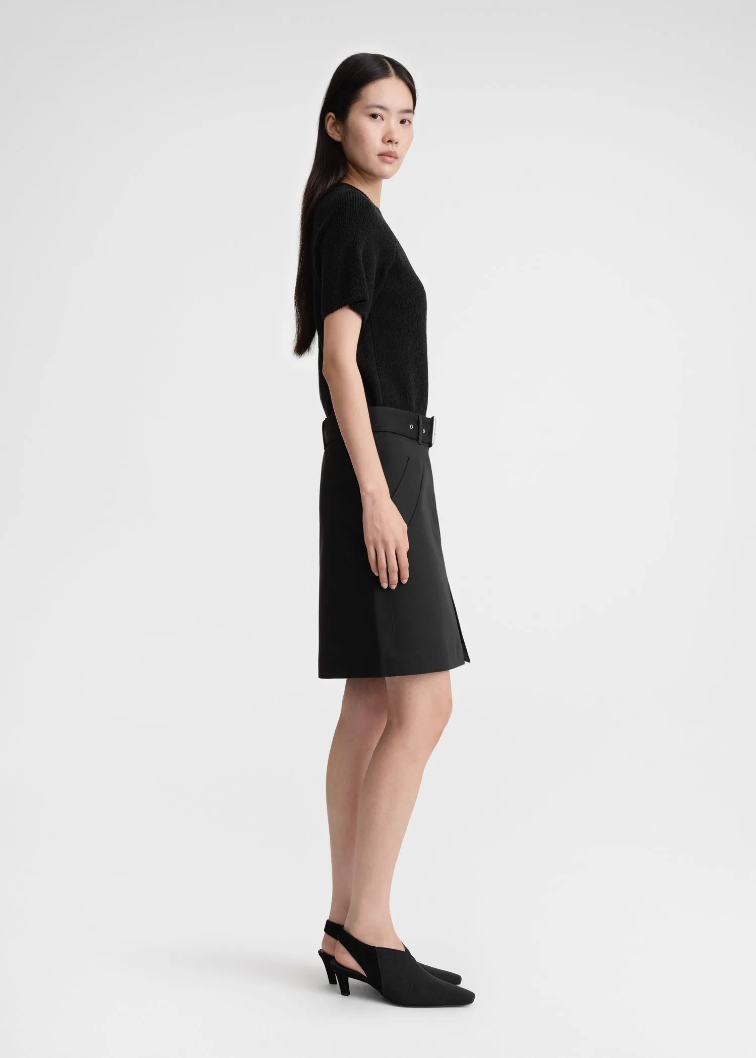 Cotton trench skirt black sold by Toteme product image thumbnail 2