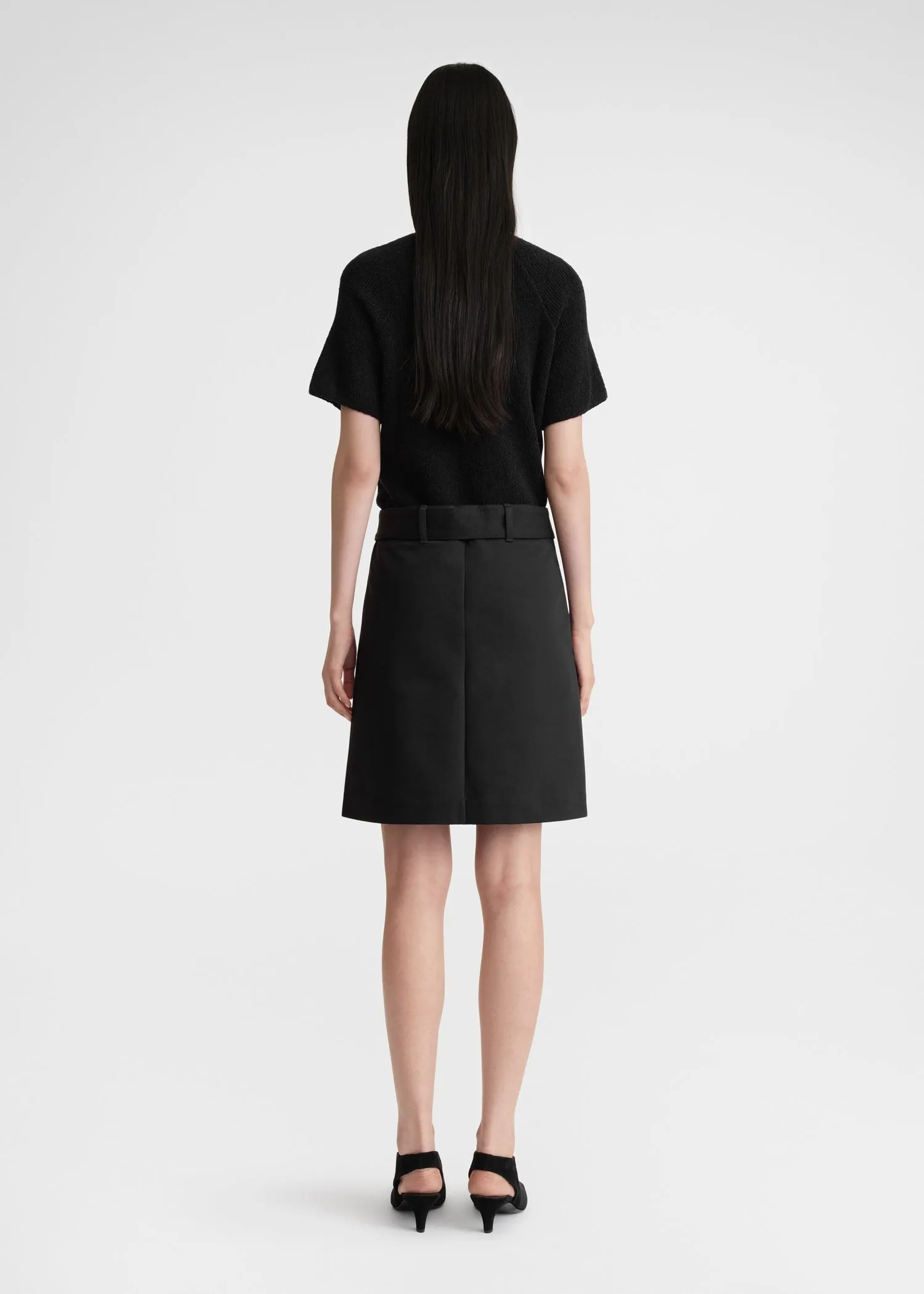 Cotton trench skirt black sold by Toteme product image thumbnail 3