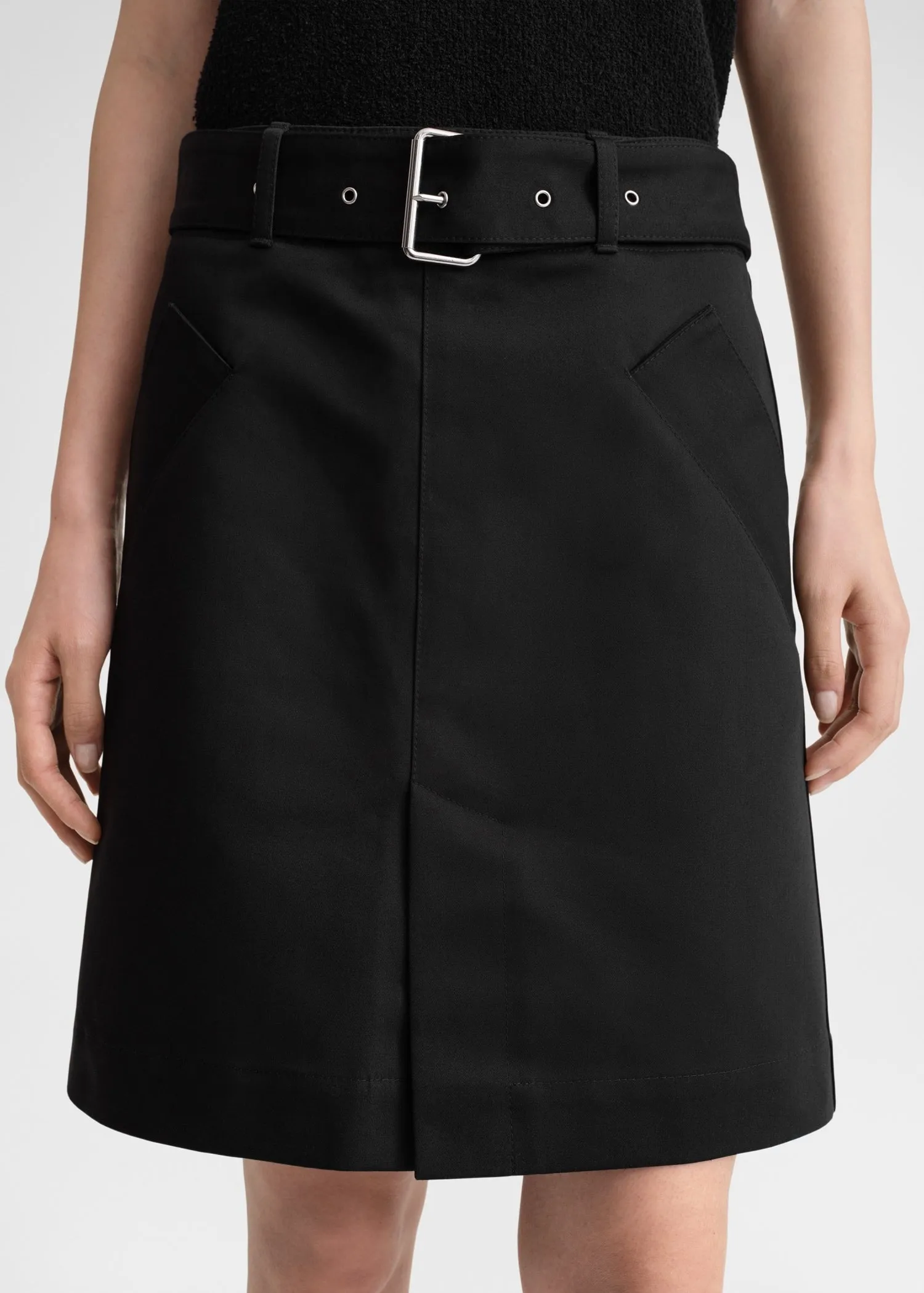Cotton trench skirt black sold by Toteme product image thumbnail 4