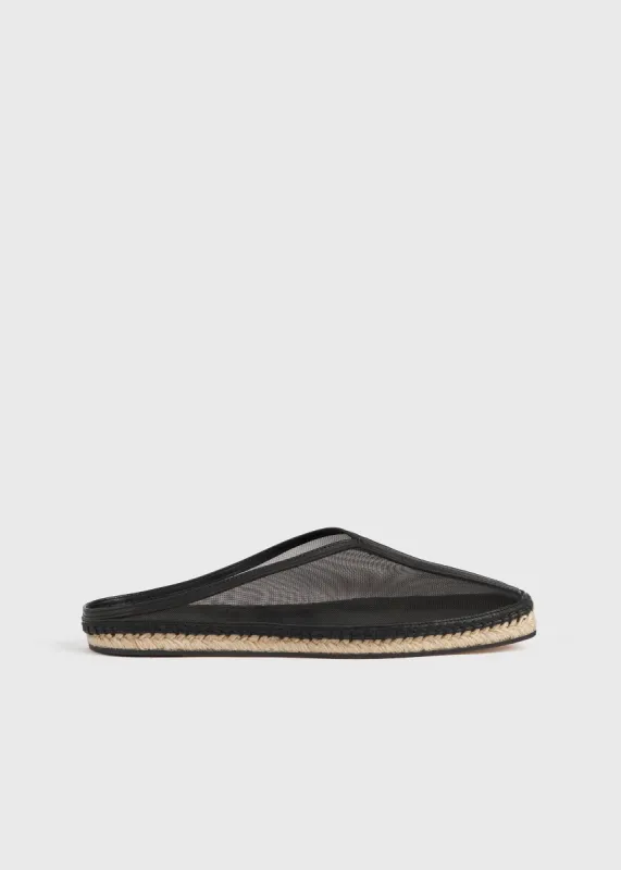 Mesh espadrille slippers black made by Toteme